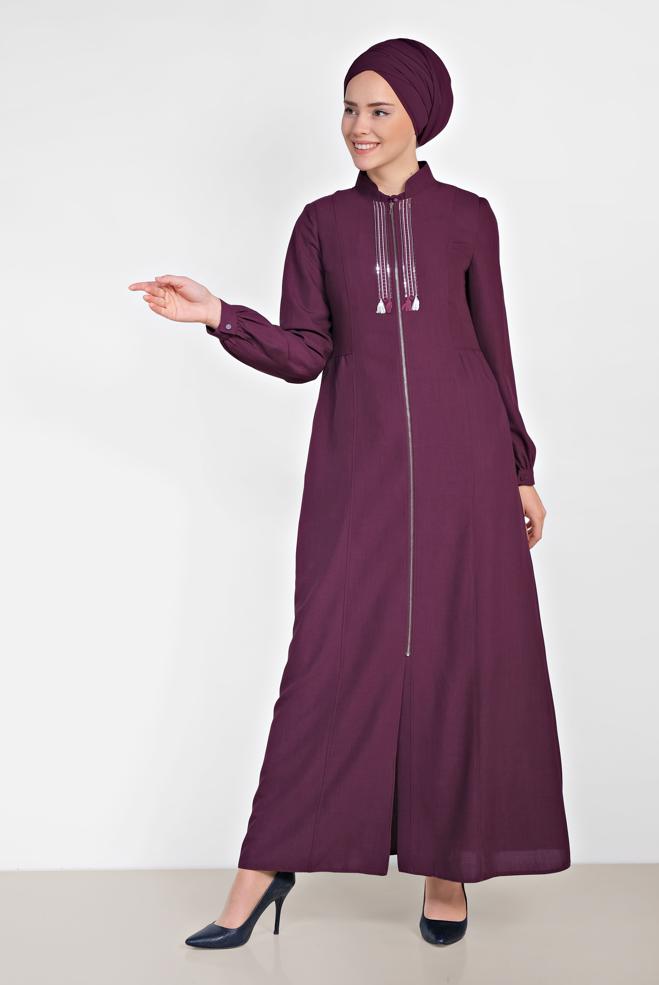 Vêtements hijab POURPRE Pardessus 8321 - ALVİNA