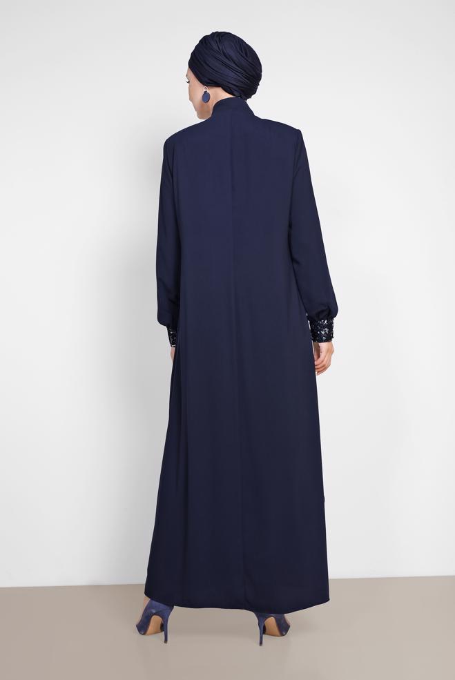 Vêtements hijab BLEU MARINE Abaya 8322 - ALVİNA