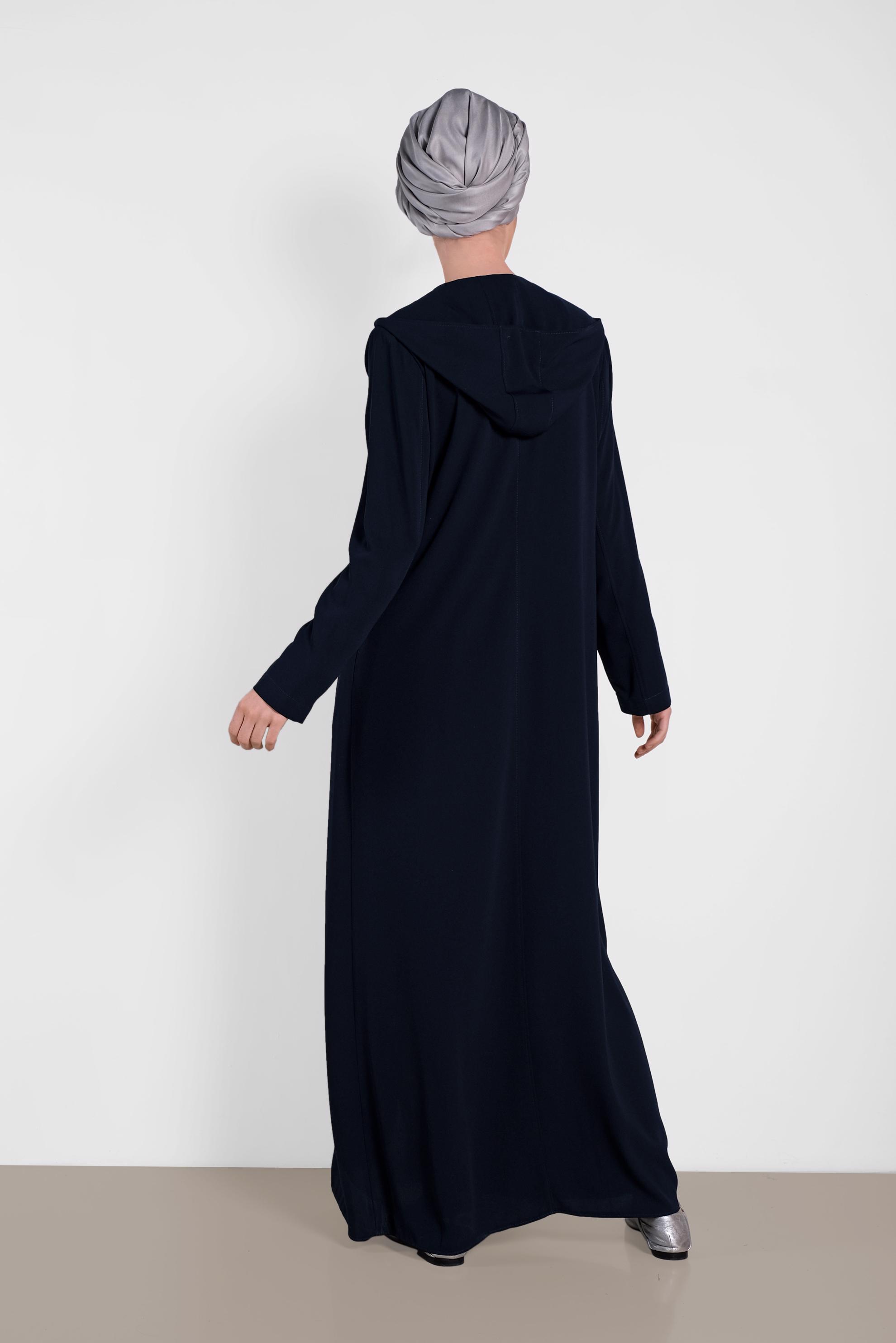 Tesettür giyim LACİVERT PUL PAYET SİM DETAYLI FERMUARLI FERACE 8323 