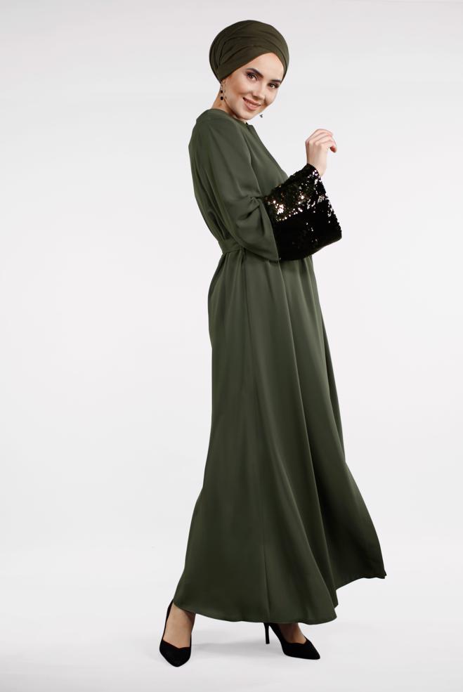 Vêtements hijab KAKI Abaya 8330  - ALVİNA