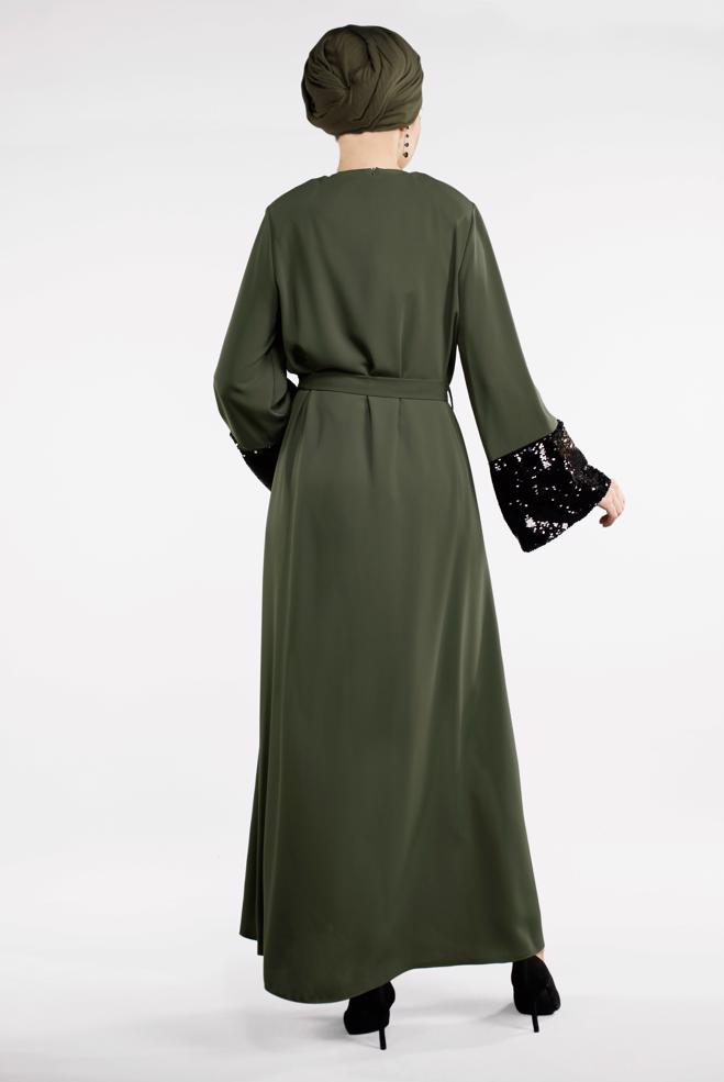 Vêtements hijab KAKI Abaya 8330  - ALVİNA