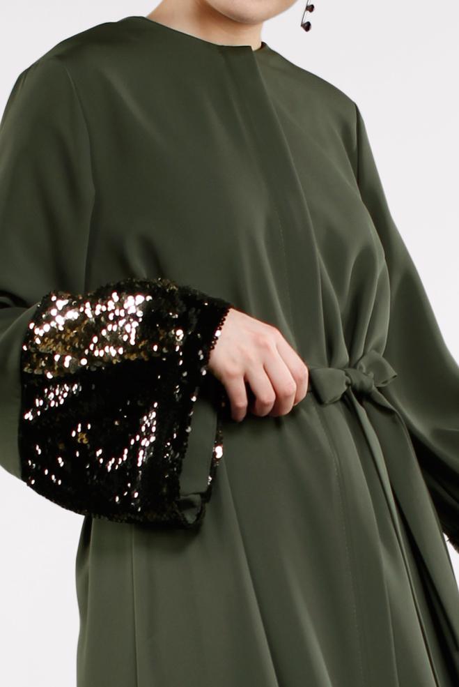 Vêtements hijab KAKI Abaya 8330  - ALVİNA