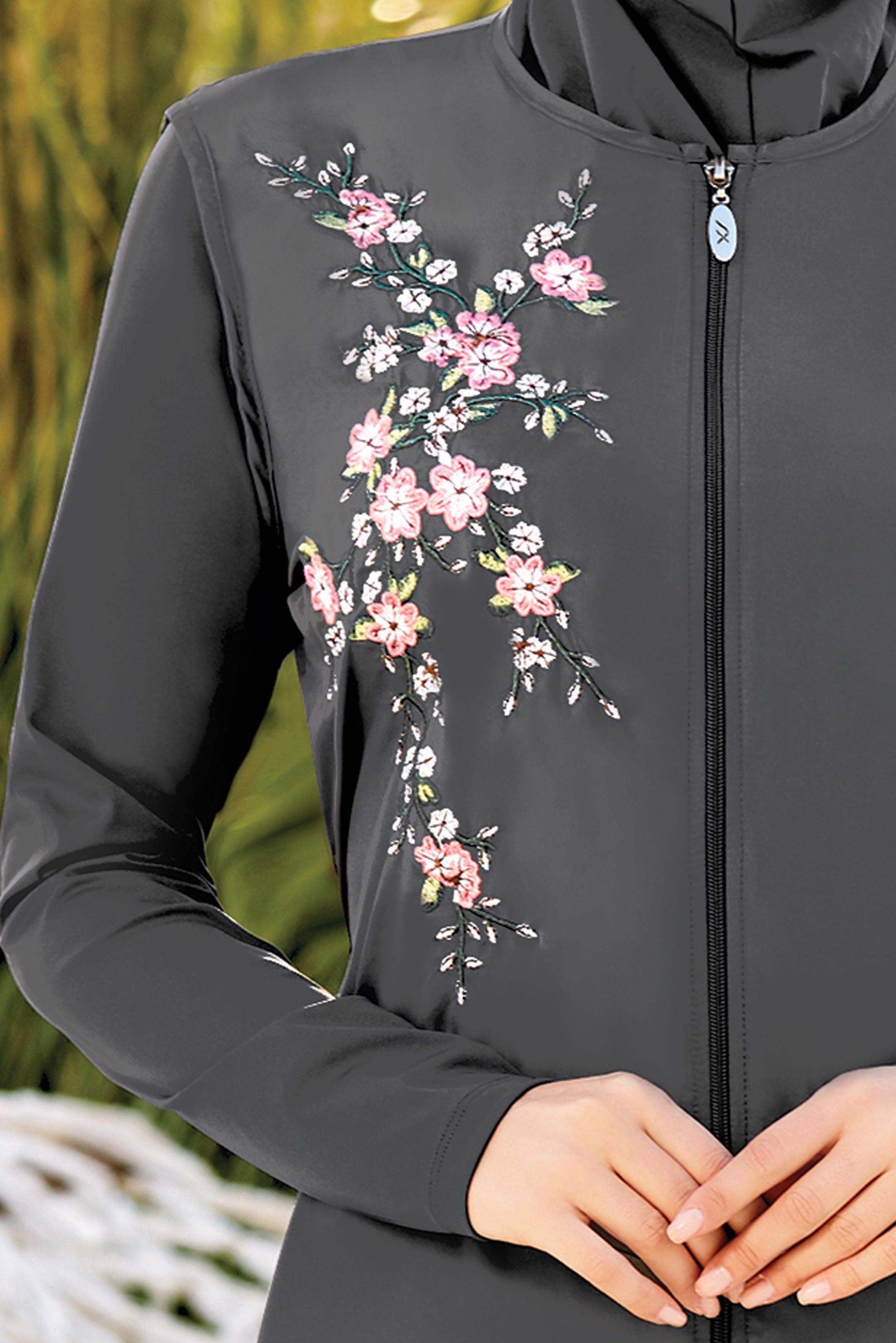 Tesettür giyim GRİ DESENLİ TESETTÜR MAYO 1153