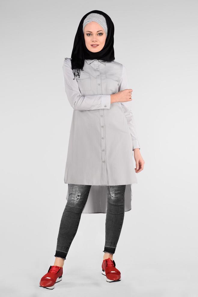 Hijab clothing BLACK Denim Pants 7297 - ALVİNA