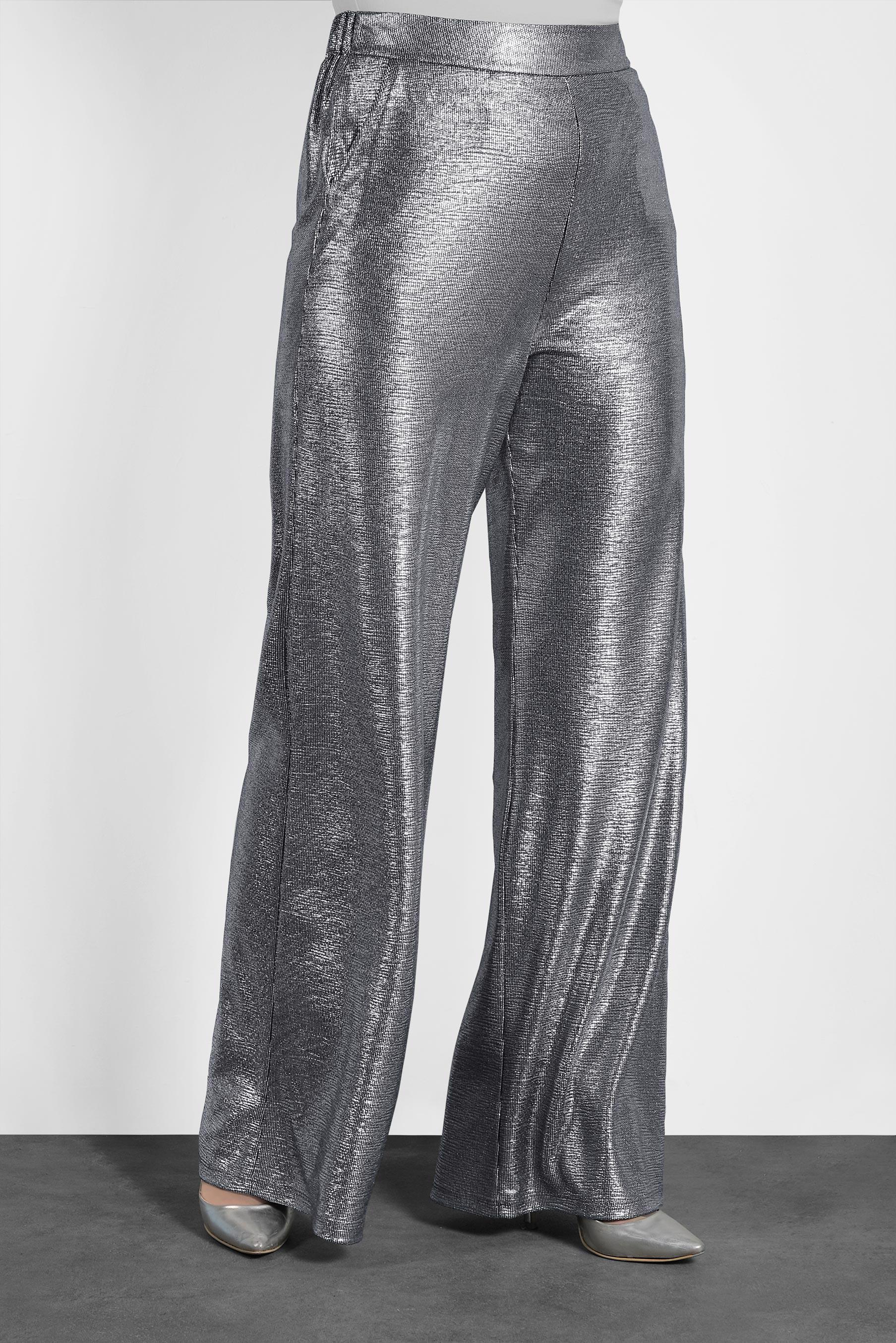 Hijab clothing NAVY BLUE Sillvery Wide Leg Pants 7334 