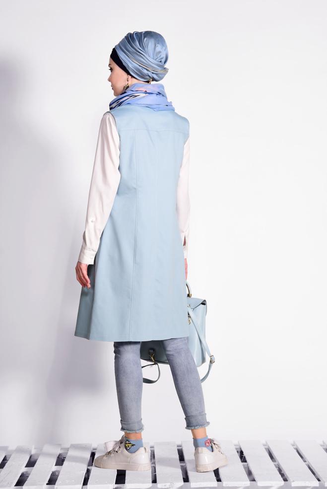 Hijab clothing BLUE Denim Pants 7338  - ALVİNA