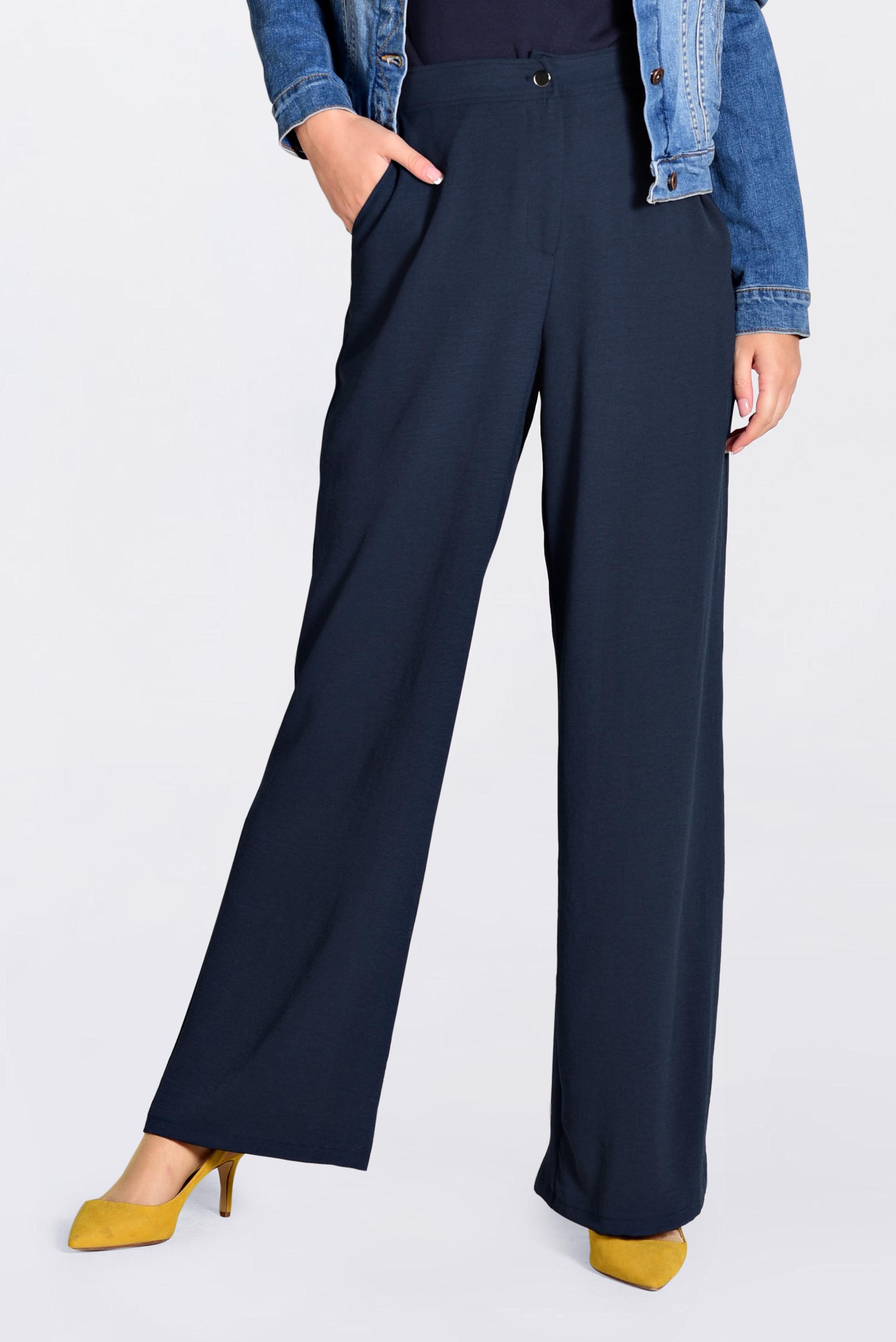 Tesettür giyim LACİVERT YÜKSEK BEL CEPLİ BOL PANTOLON 7340