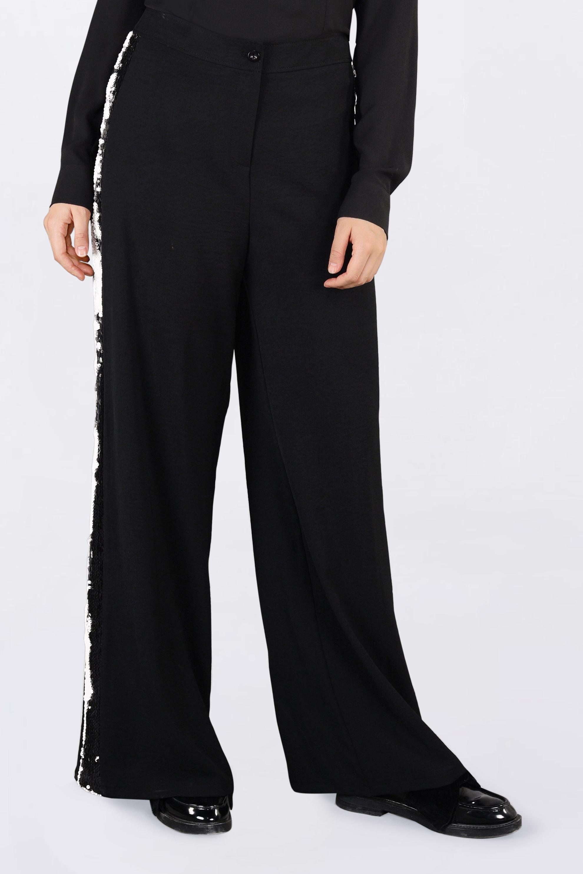 Tesettür giyim SİYAH YANLARI PAYET ŞERİTLİ PANTOLON 7342