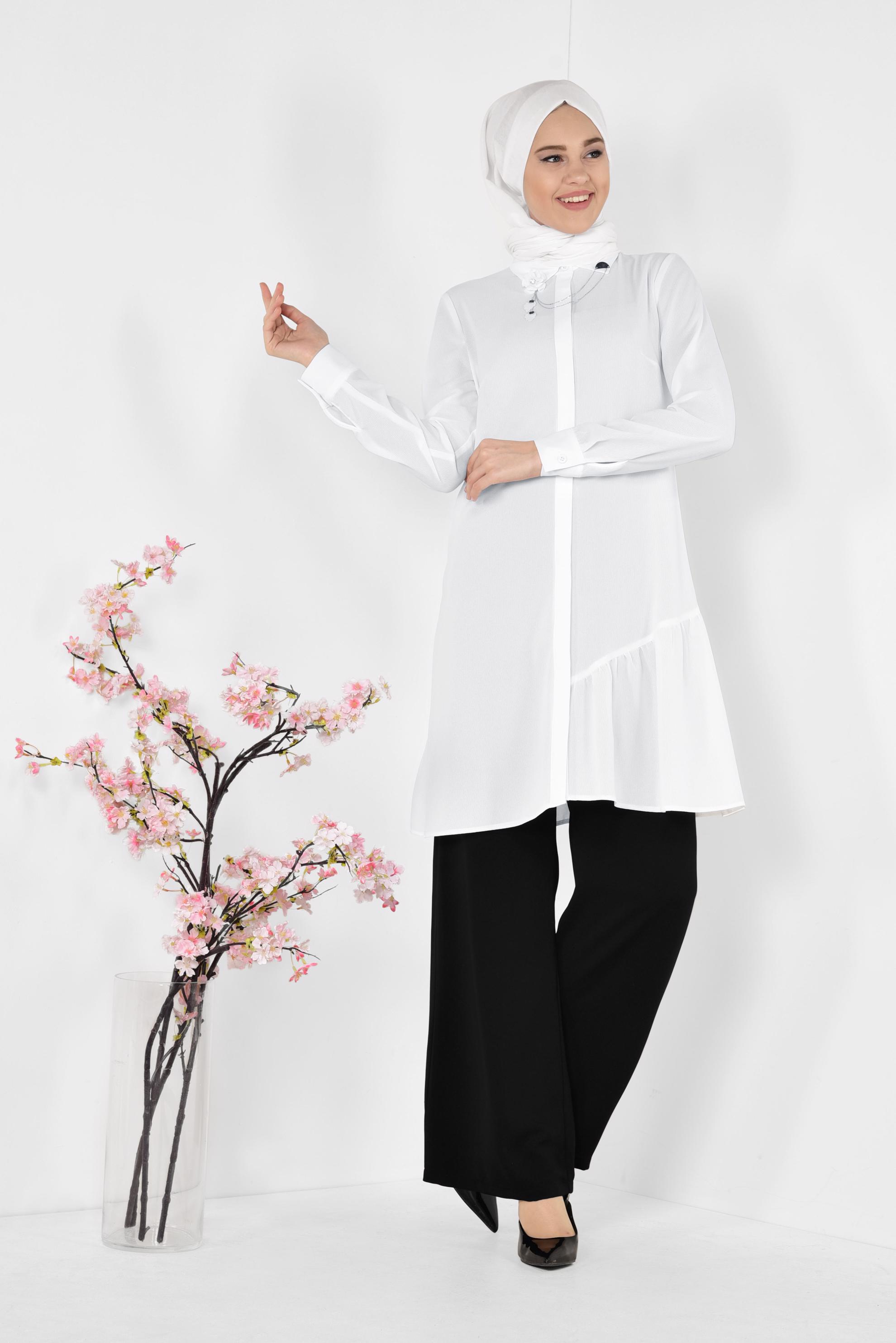 Tesettür giyim SİYAH YÜKSEK BEL SALAŞ PANTOLON 7344