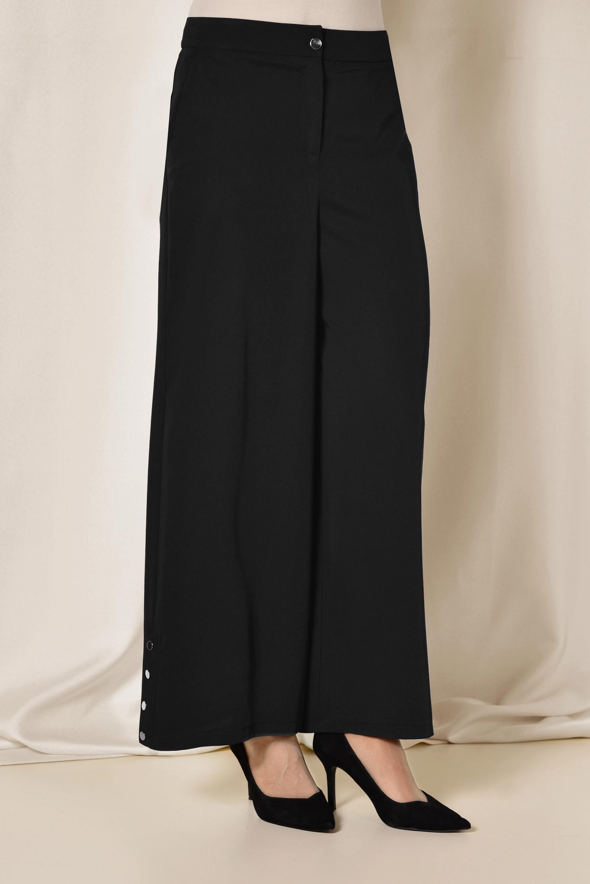 Tesettür giyim SİYAH ÇITÇITLI GENİŞ KESİM PANTOLON 7368