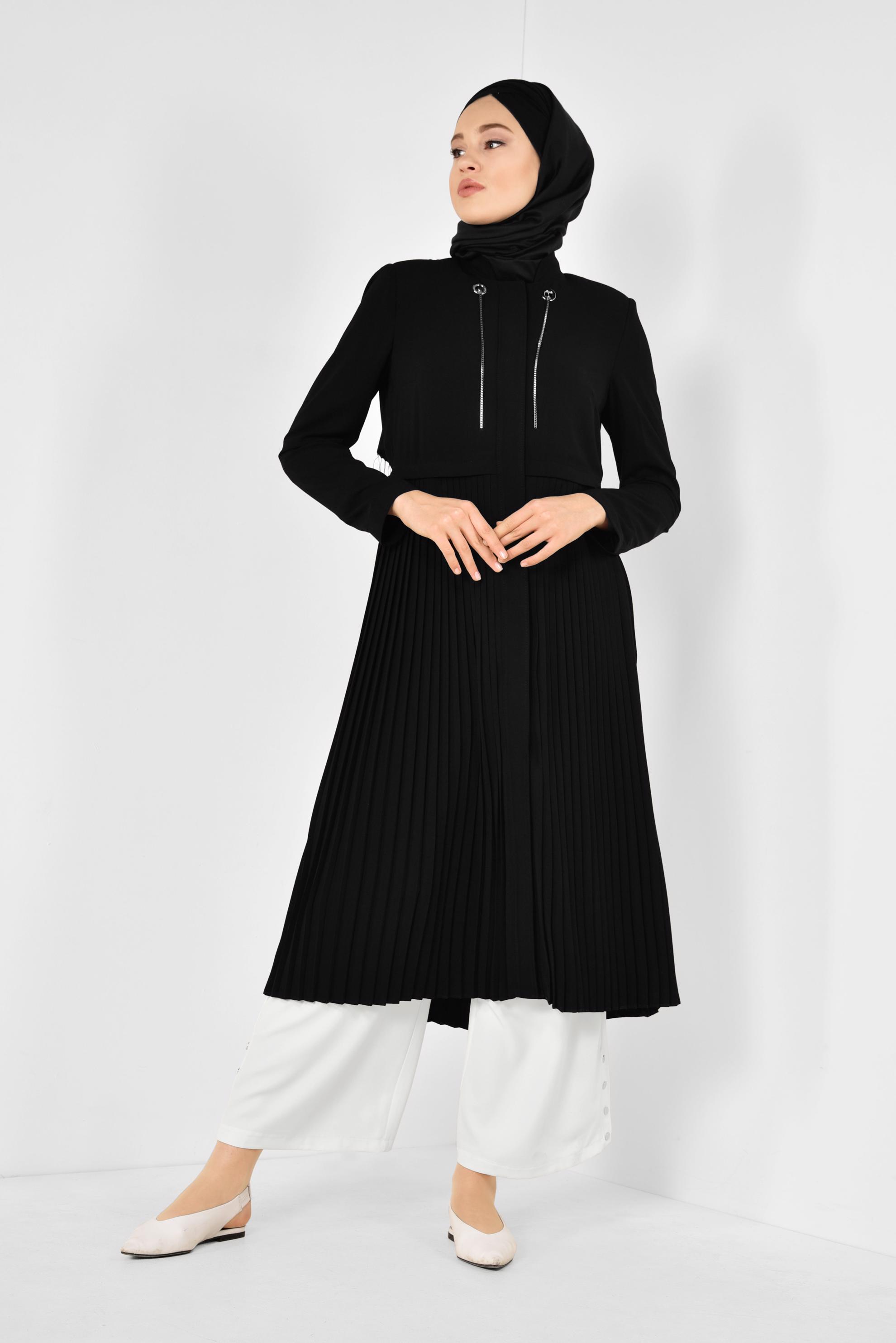 Tesettür giyim BEYAZ ÇITÇITLI GENİŞ KESİM PANTOLON 7368