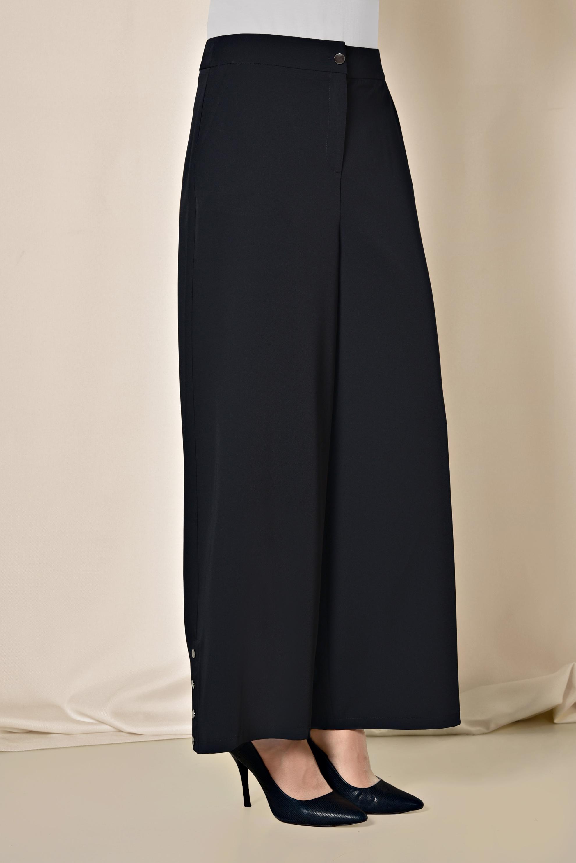 Tesettür giyim LACİVERT ÇITÇITLI GENİŞ KESİM PANTOLON 7368