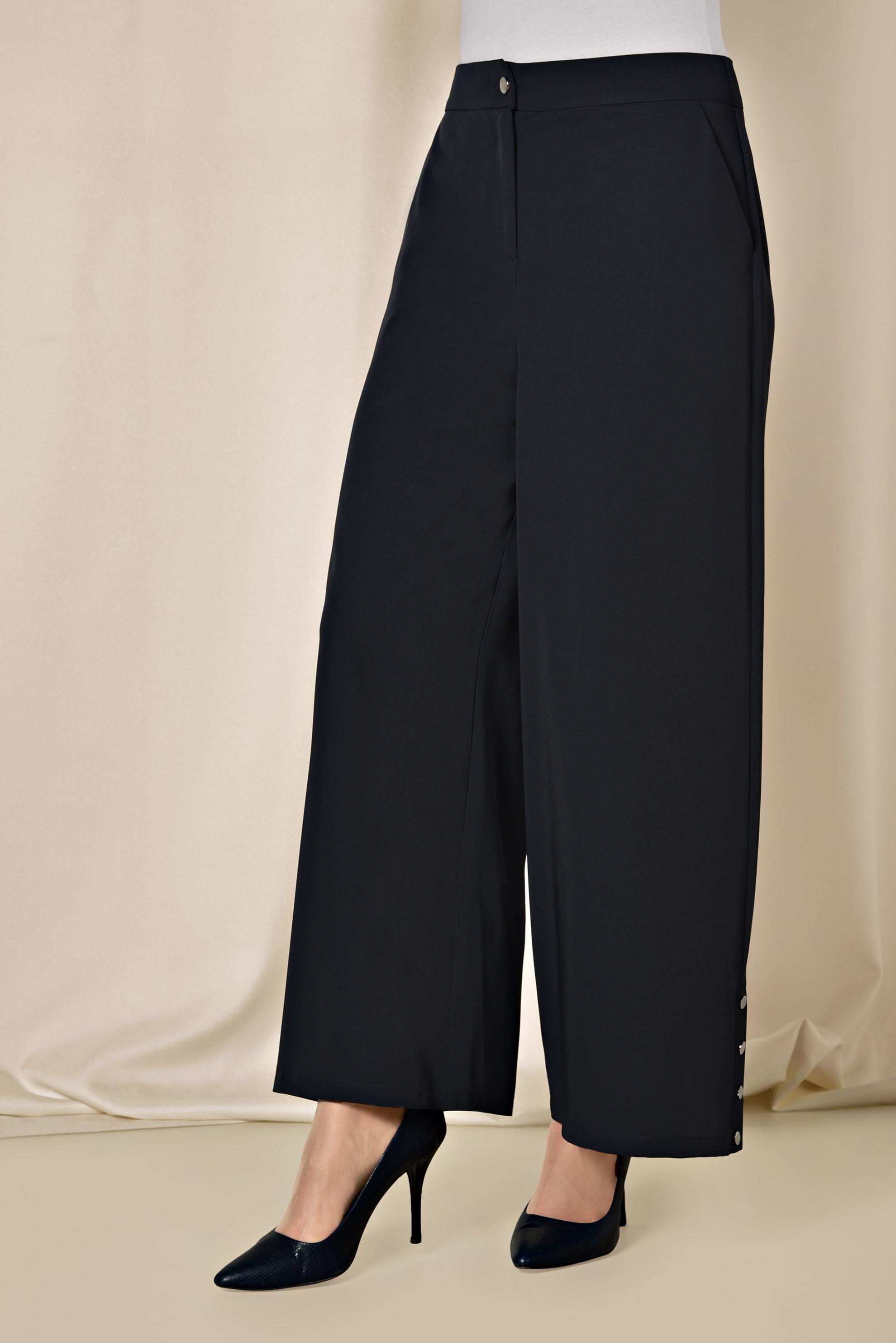 Tesettür giyim LACİVERT ÇITÇITLI GENİŞ KESİM PANTOLON 7368