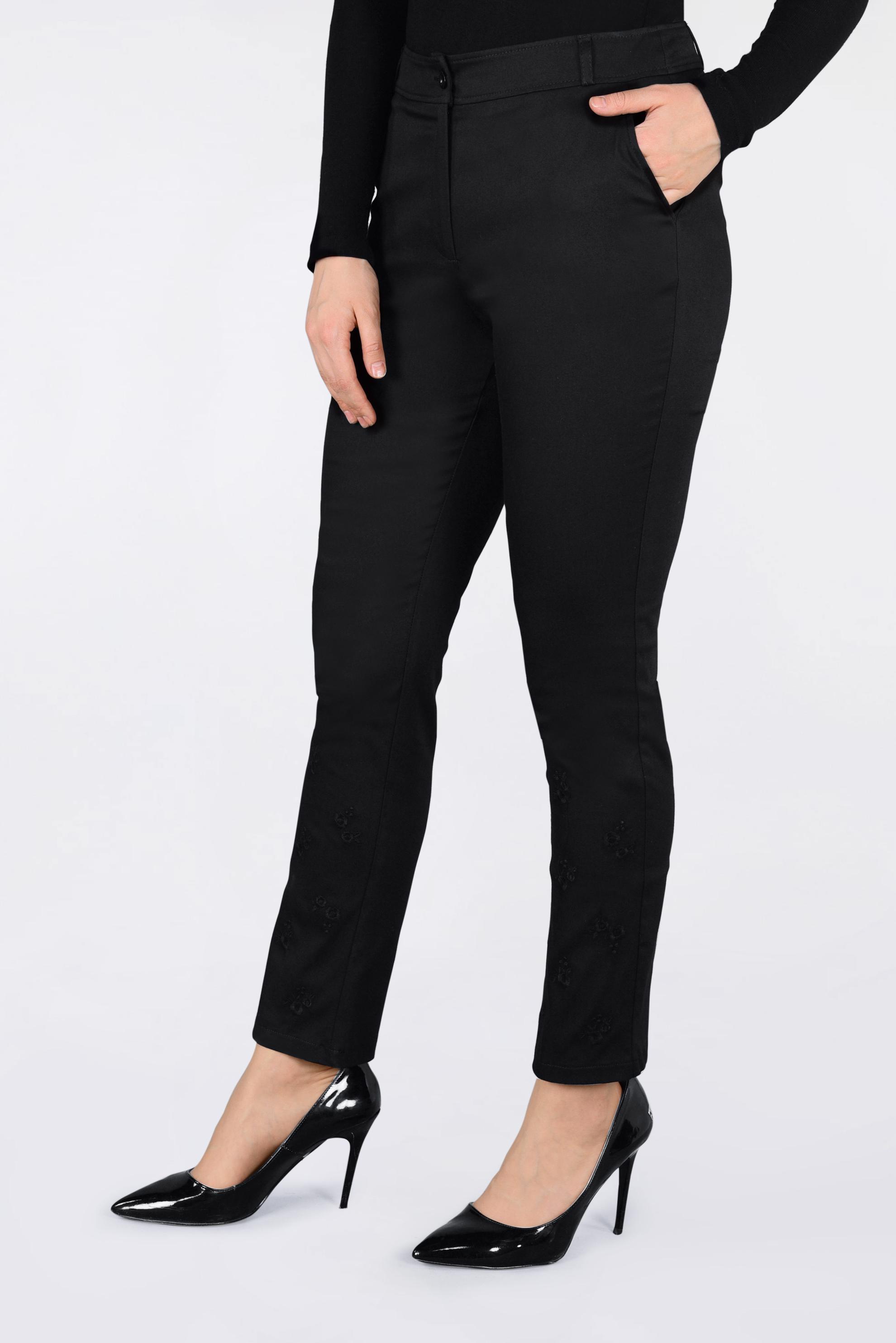 Tesettür giyim SİYAH PAÇALARI NAKIŞLI PANTOLON 7376