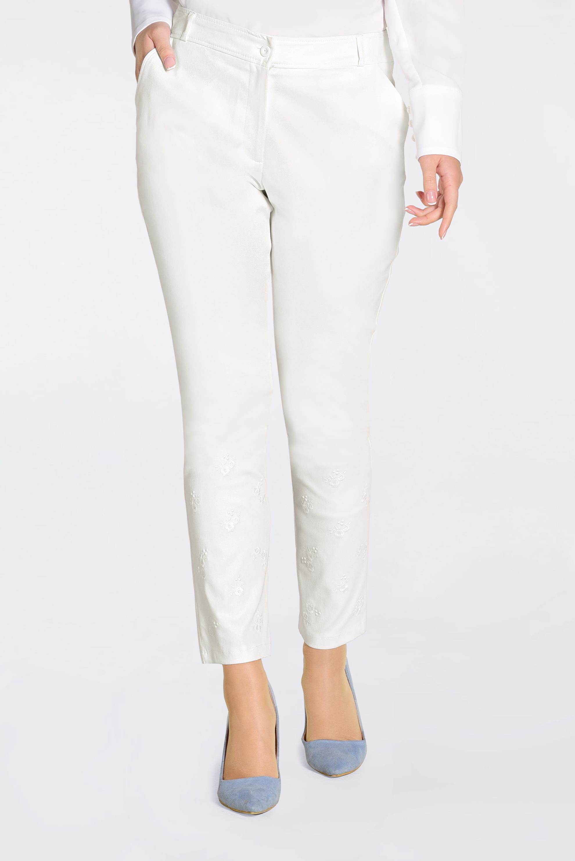 Tesettür giyim BEYAZ PAÇALARI NAKIŞLI PANTOLON 7376