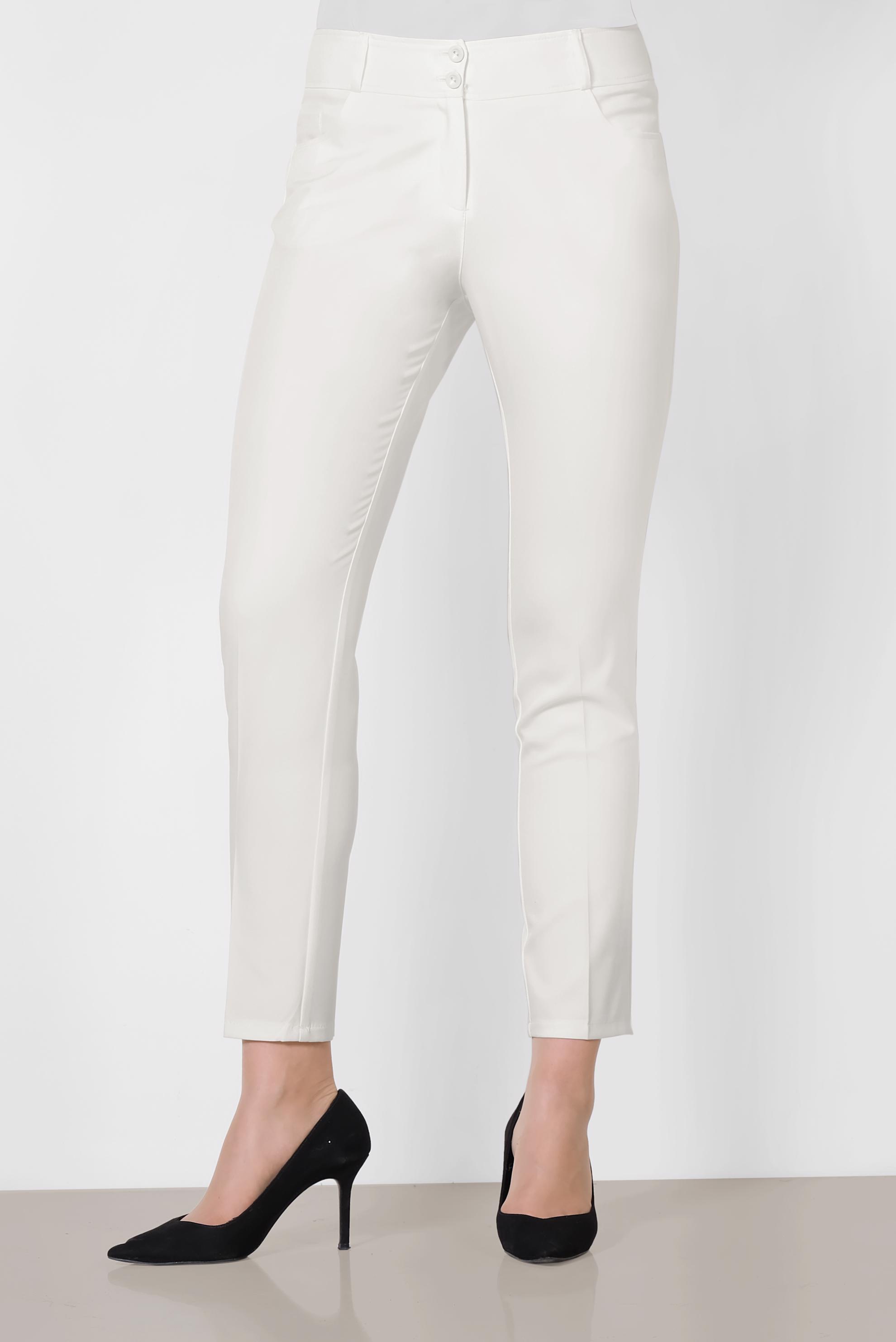 Tesettür giyim BEYAZ ARA BEL KUMAŞ PANTOLON 7500