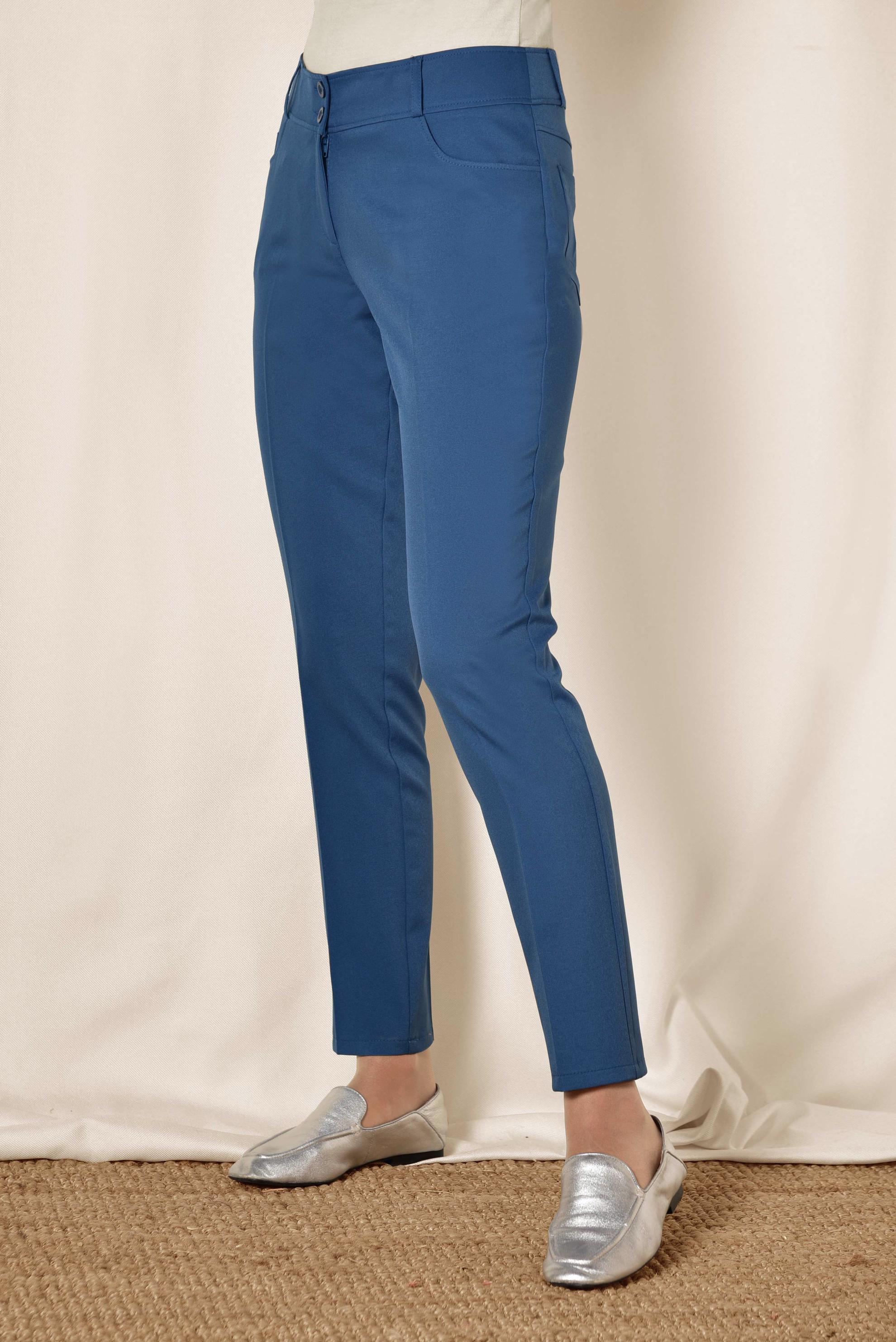 Tesettür giyim LACİVERT ARA BEL KUMAŞ PANTOLON 7500