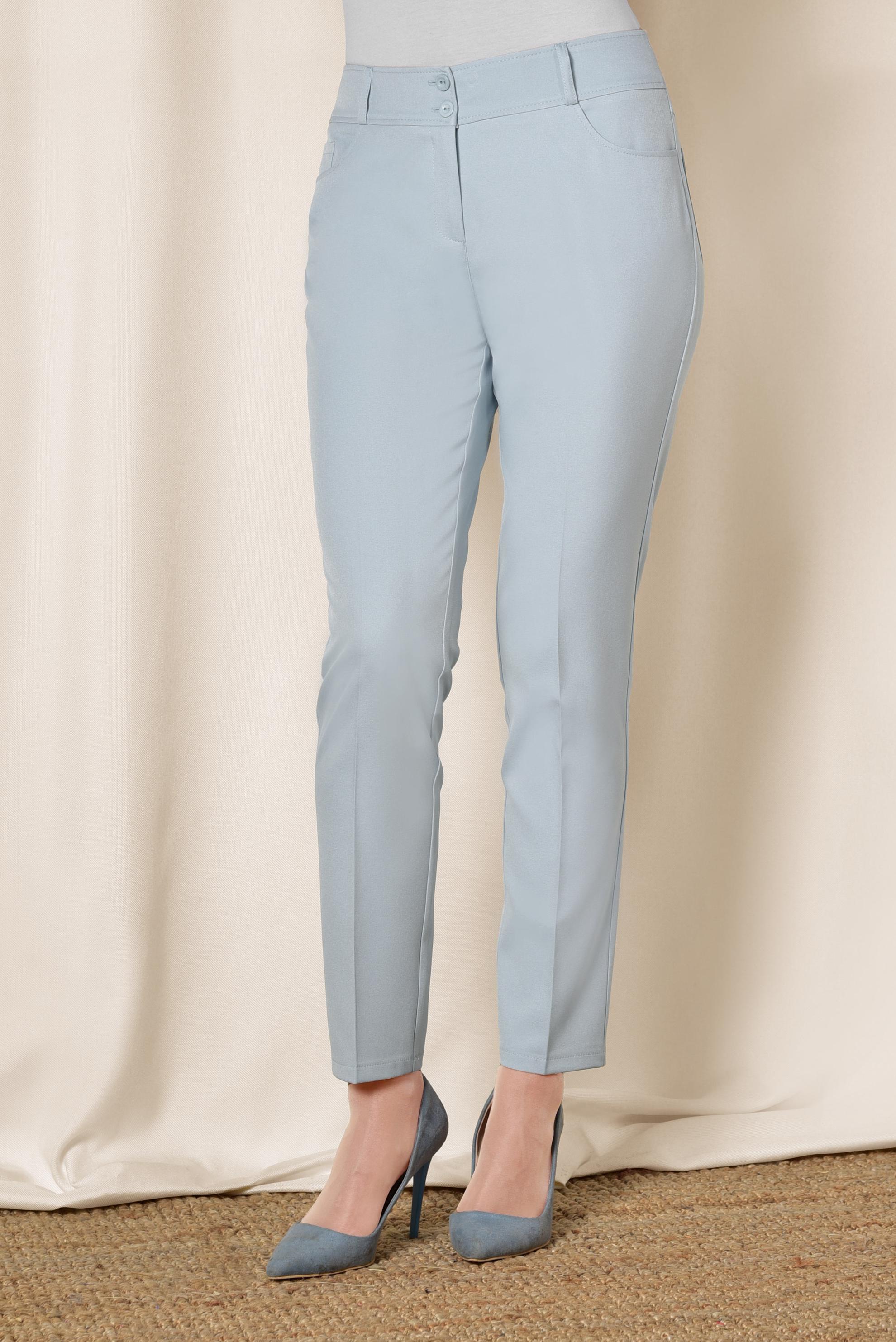 Tesettür giyim MAVİ ARA BEL KUMAŞ PANTOLON 7500