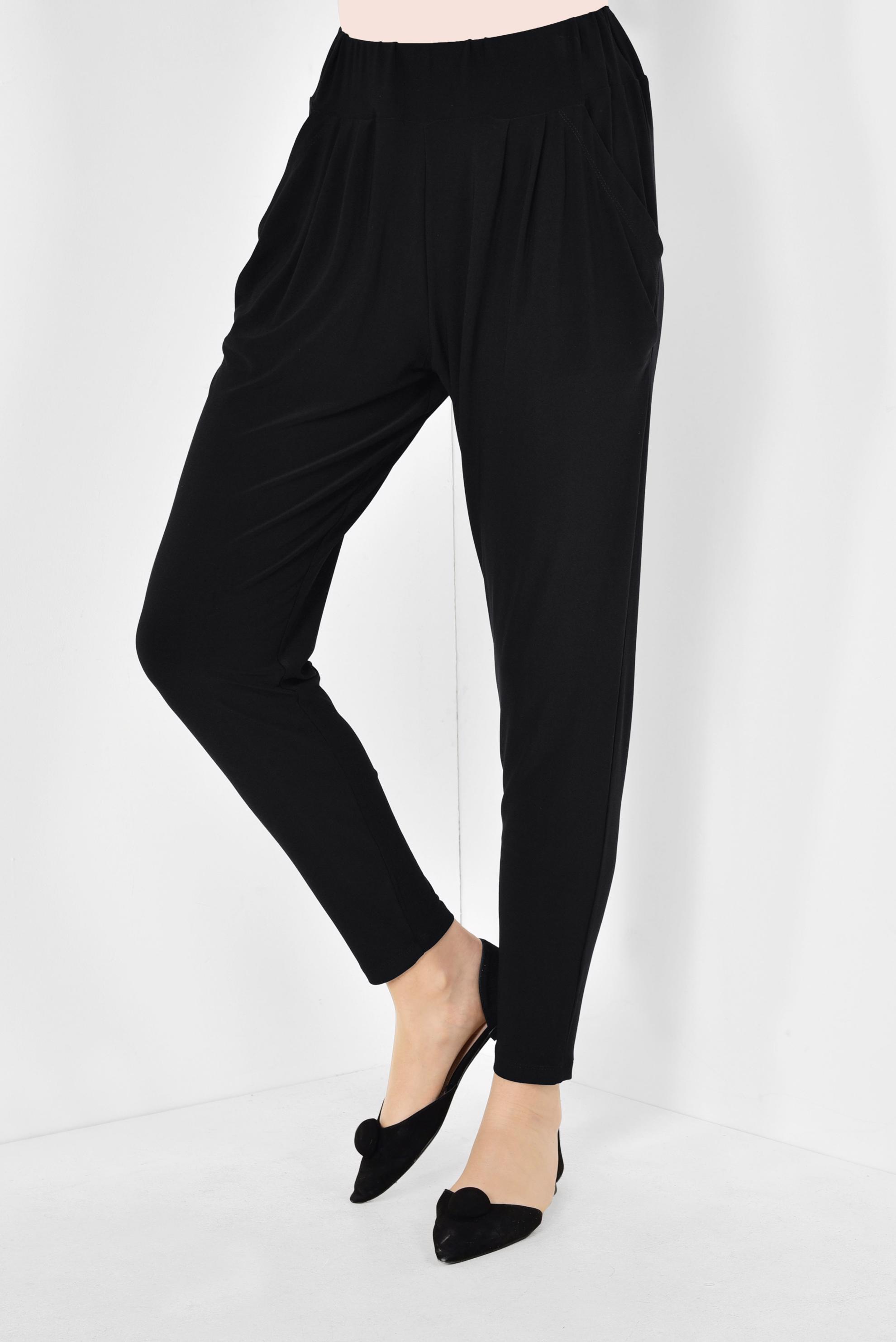 Tesettür giyim SİYAH ŞALVAR KESİM PANTOLON 7503 