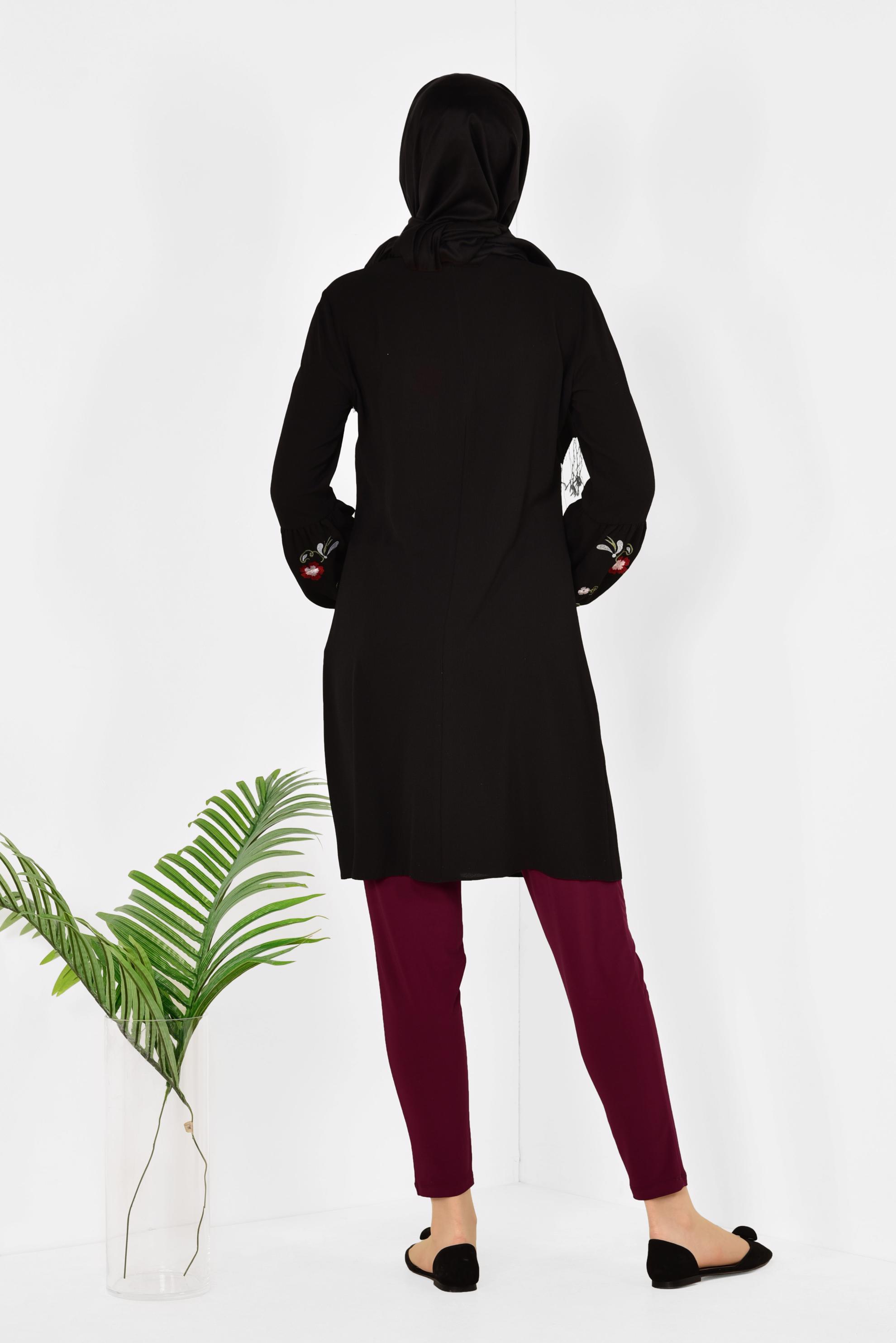 Tesettür giyim BORDO ŞALVAR KESİM PANTOLON 7503 