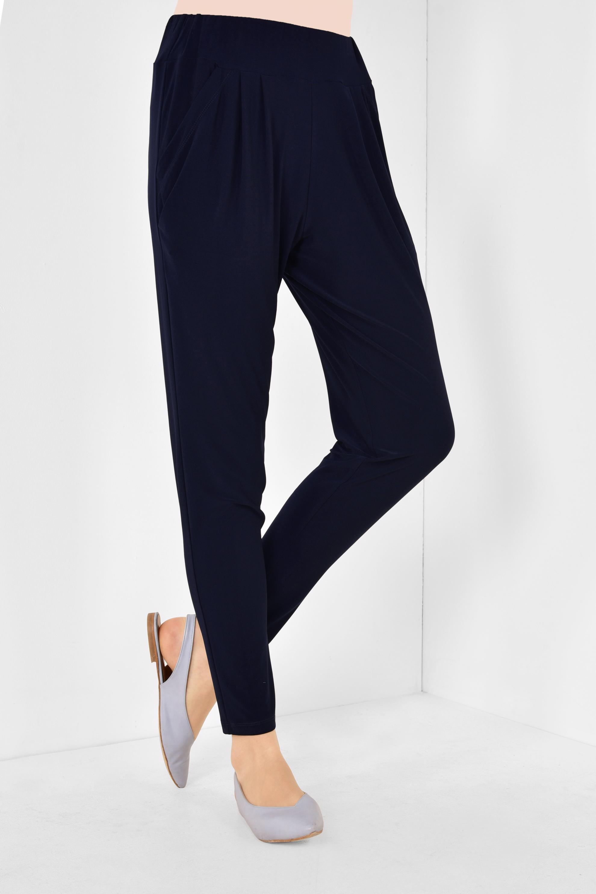 Tesettür giyim LACİVERT ŞALVAR KESİM PANTOLON 7503 