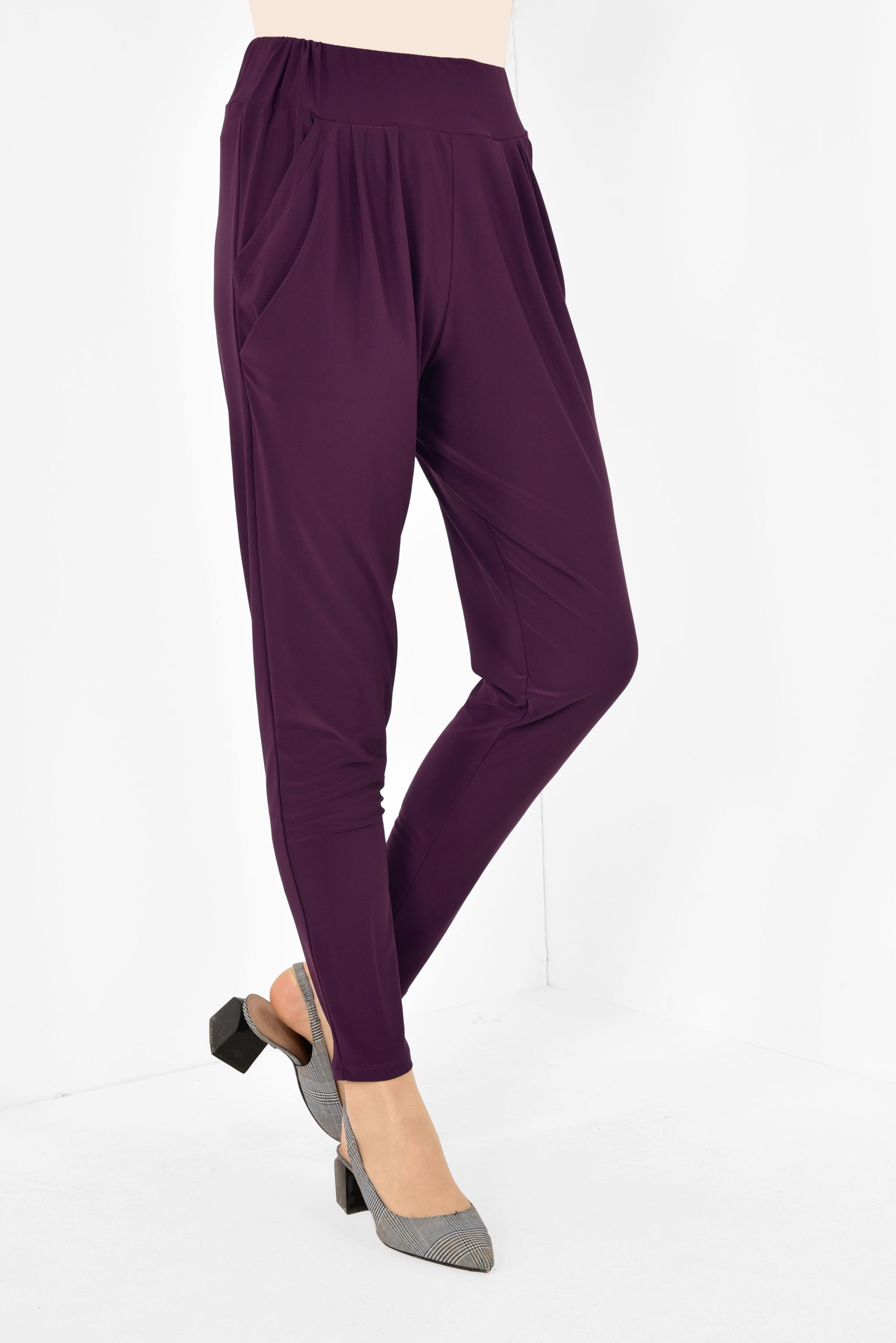 Tesettür giyim BORDO ŞALVAR KESİM PANTOLON 7503 