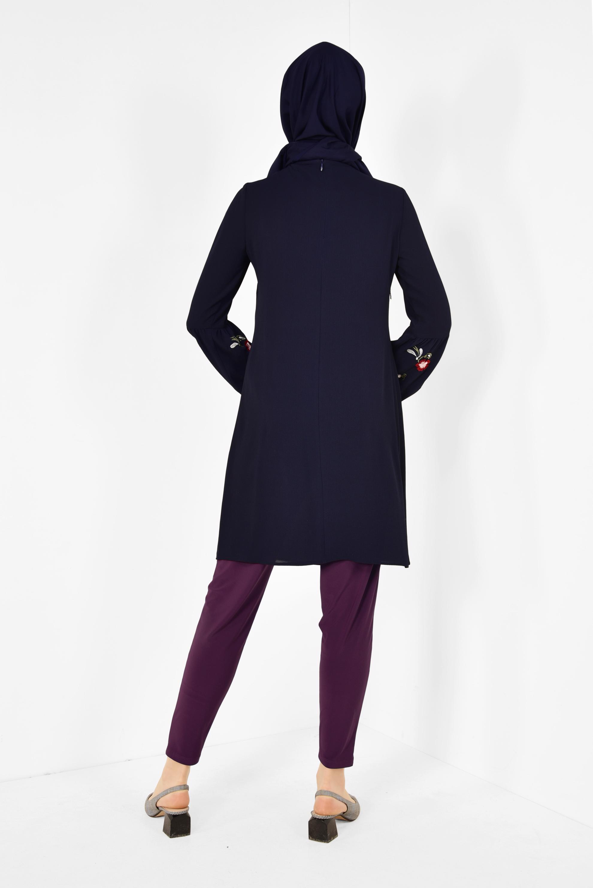 Tesettür giyim BORDO ŞALVAR KESİM PANTOLON 7503 