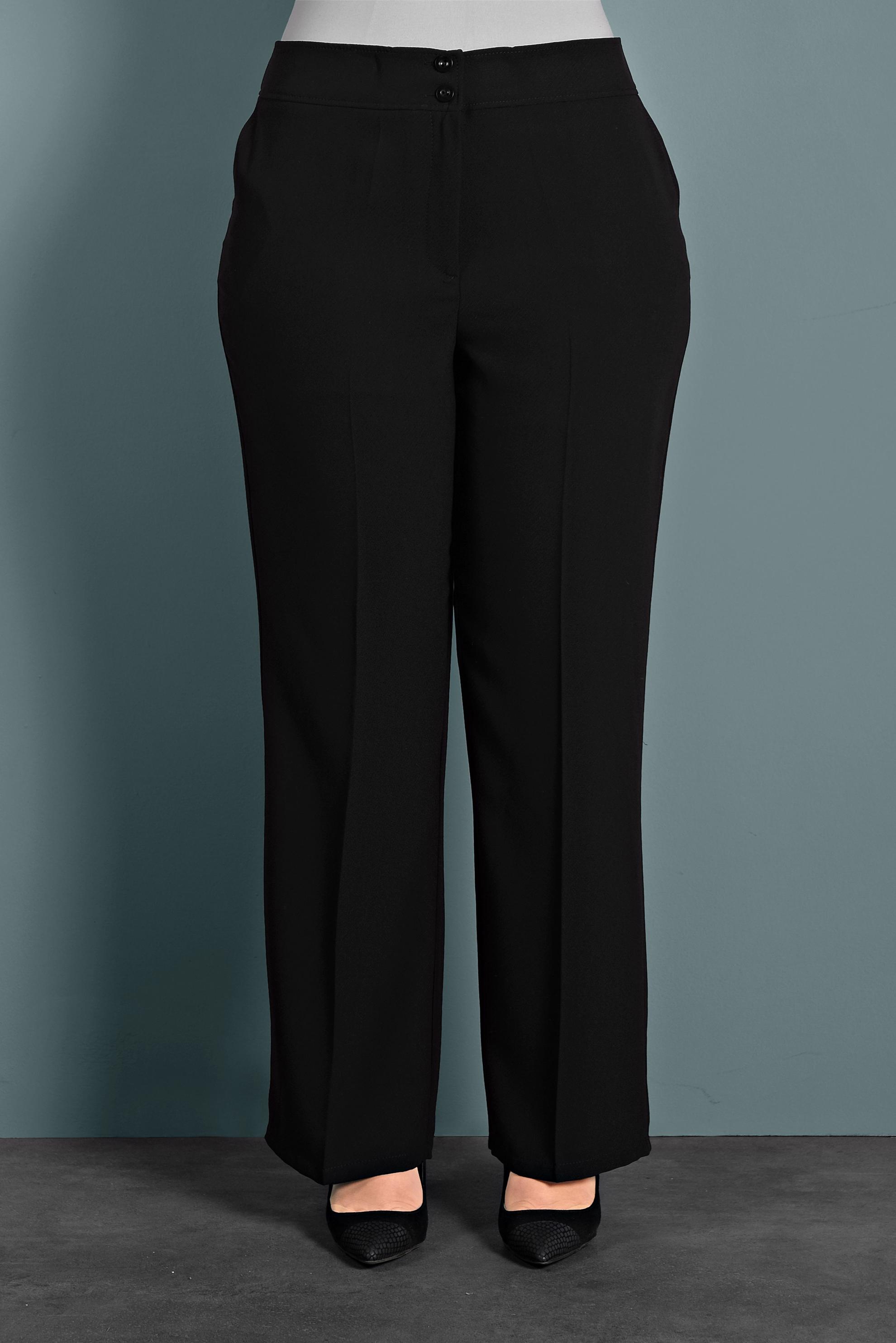 Tesettür giyim SİYAH YÜKSEK BEL KUMAŞ PANTOLON 7508