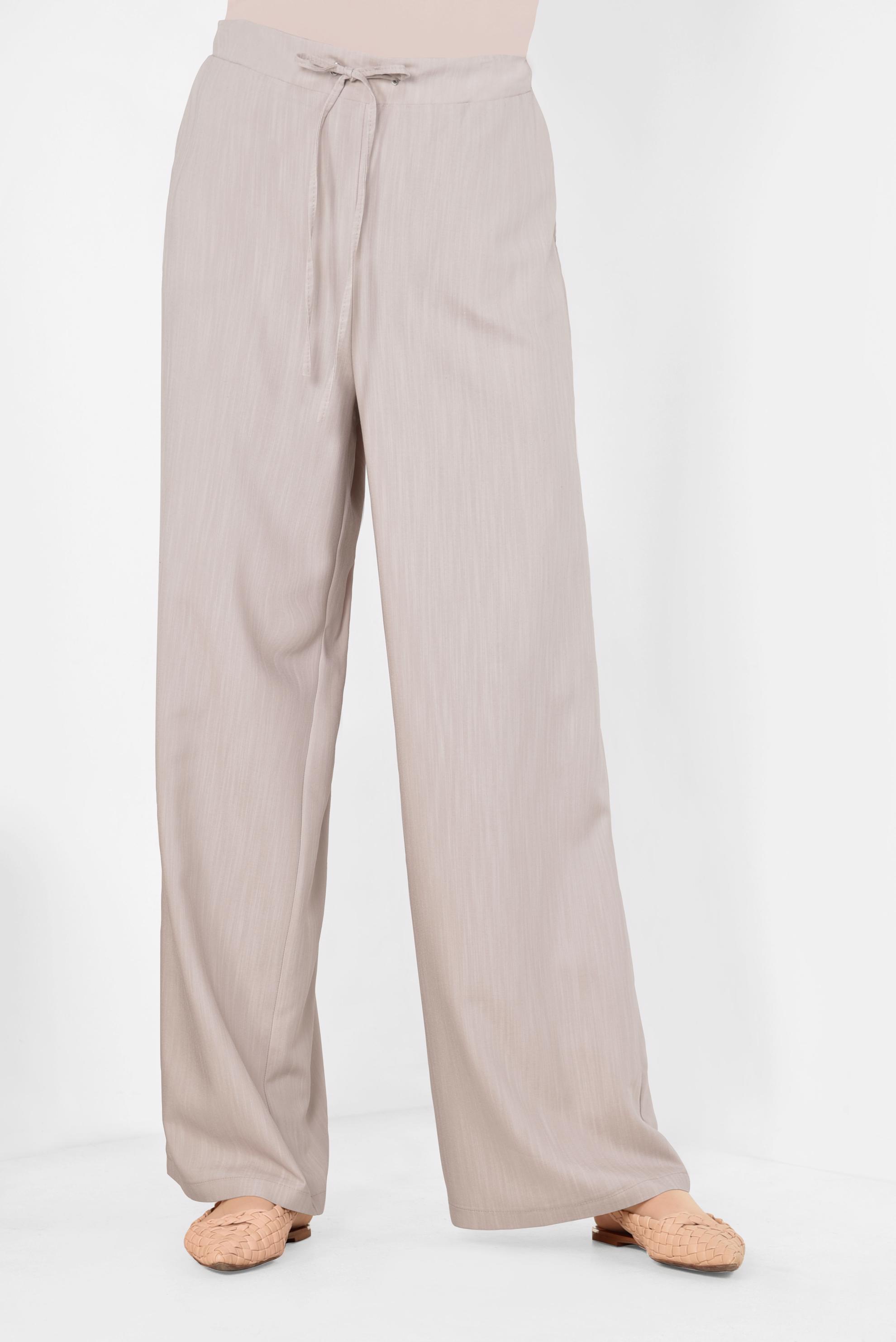 Tesettür giyim BEJ YÜKSEK BEL BAĞCIKLI PANTOLON 7515