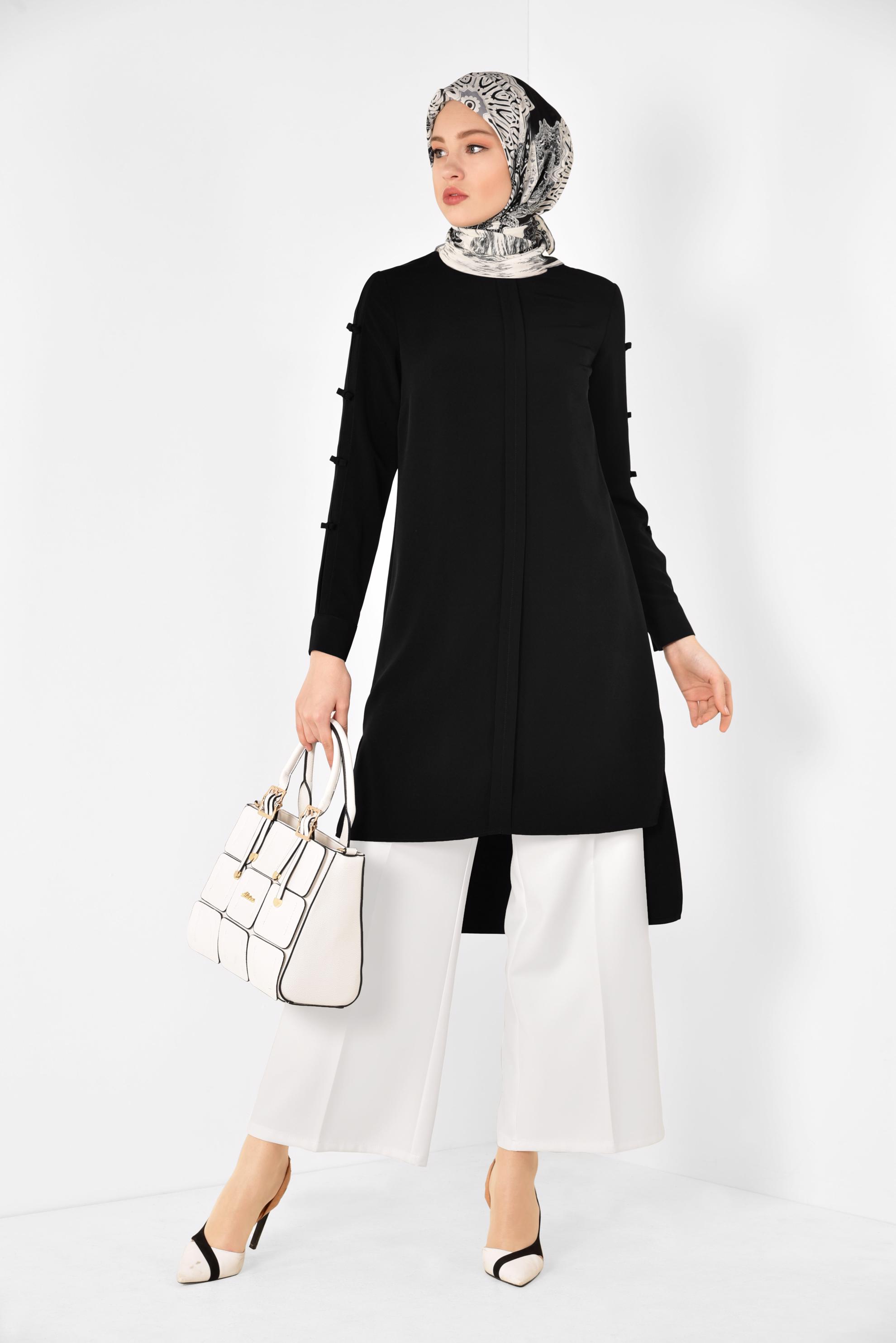 Tesettür giyim BEYAZ BOL KESİM KLASİK PANTOLON 7519 