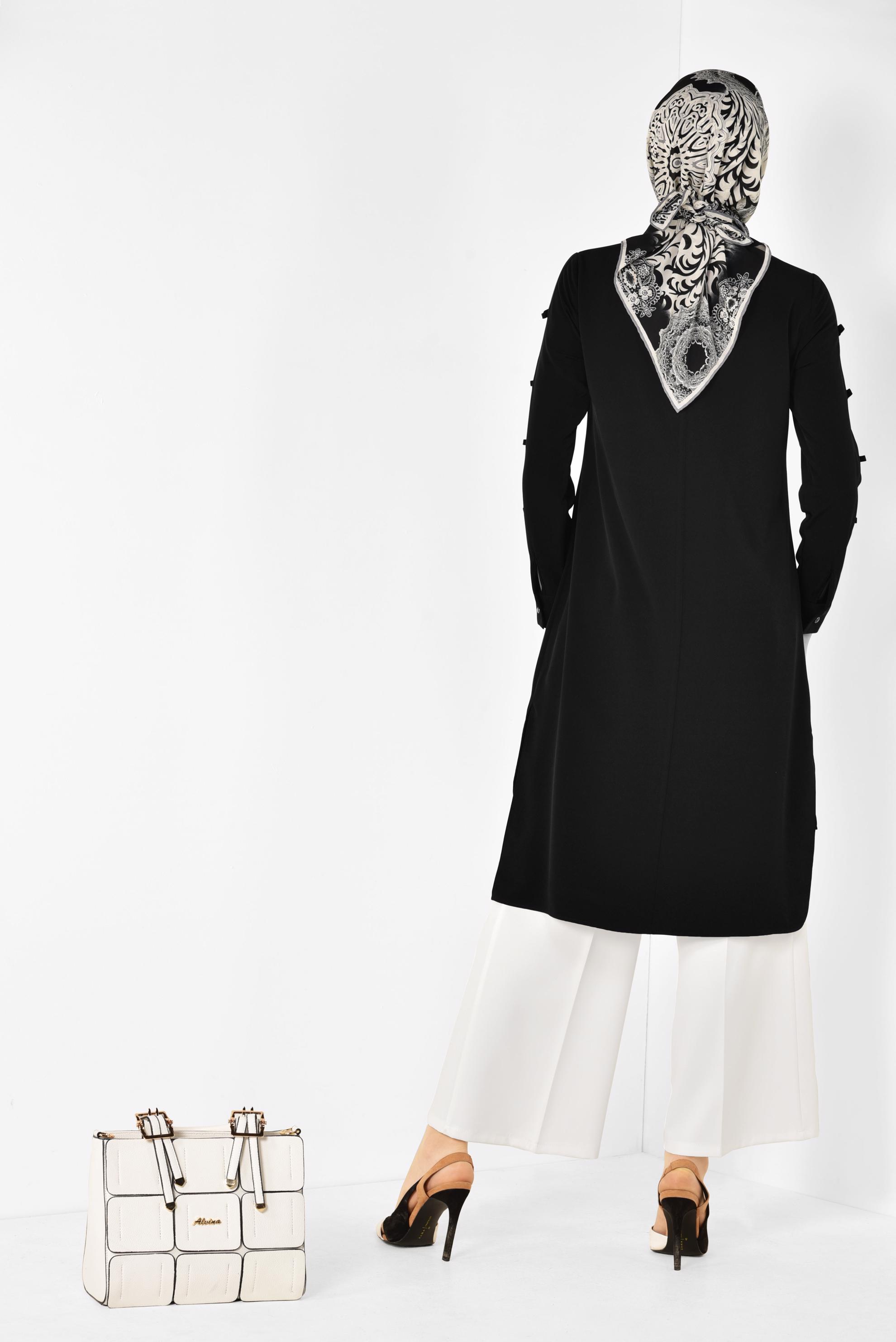 Tesettür giyim BEYAZ BOL KESİM KLASİK PANTOLON 7519 