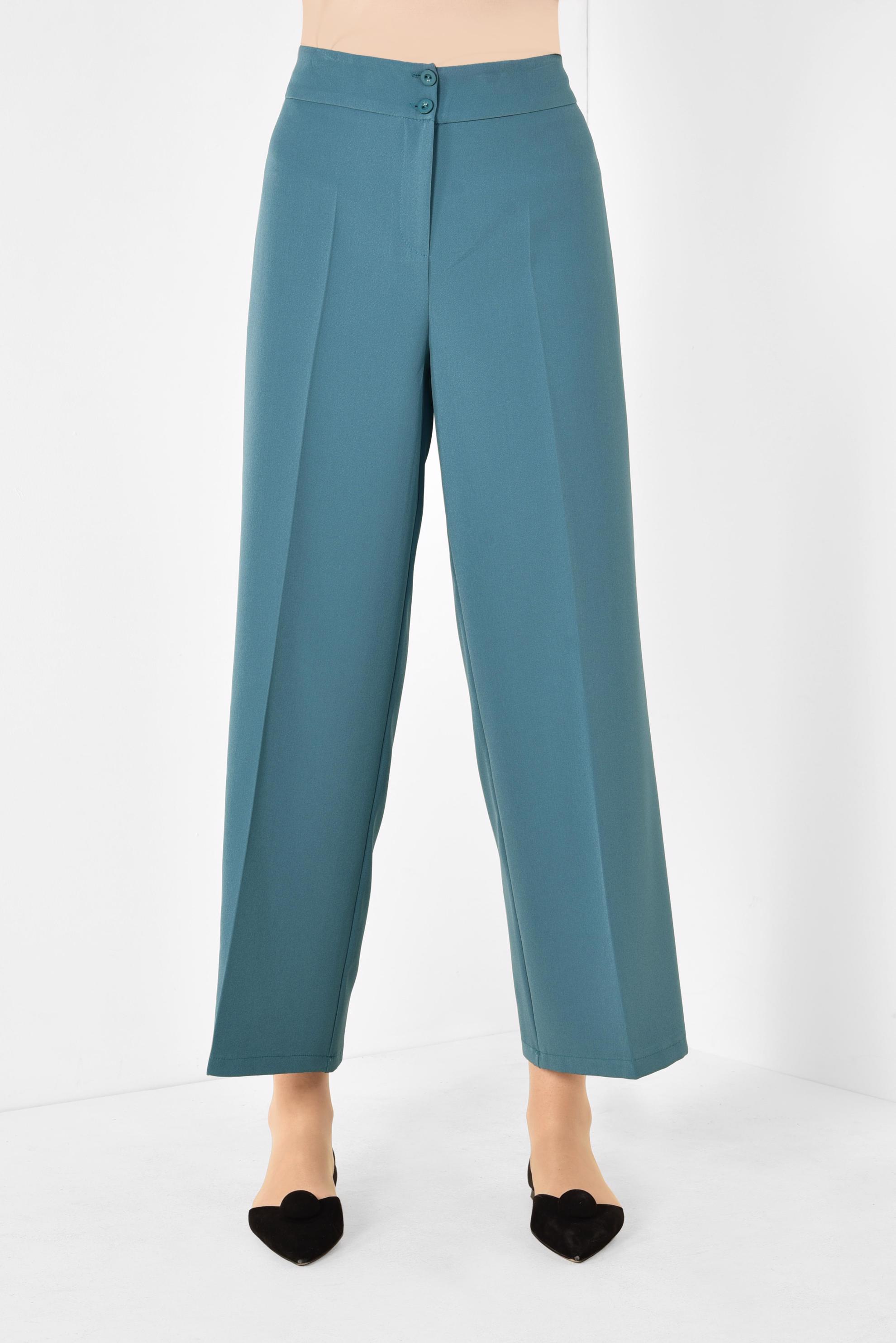 Tesettür giyim MAVİ BOL KESİM KLASİK PANTOLON 7519 