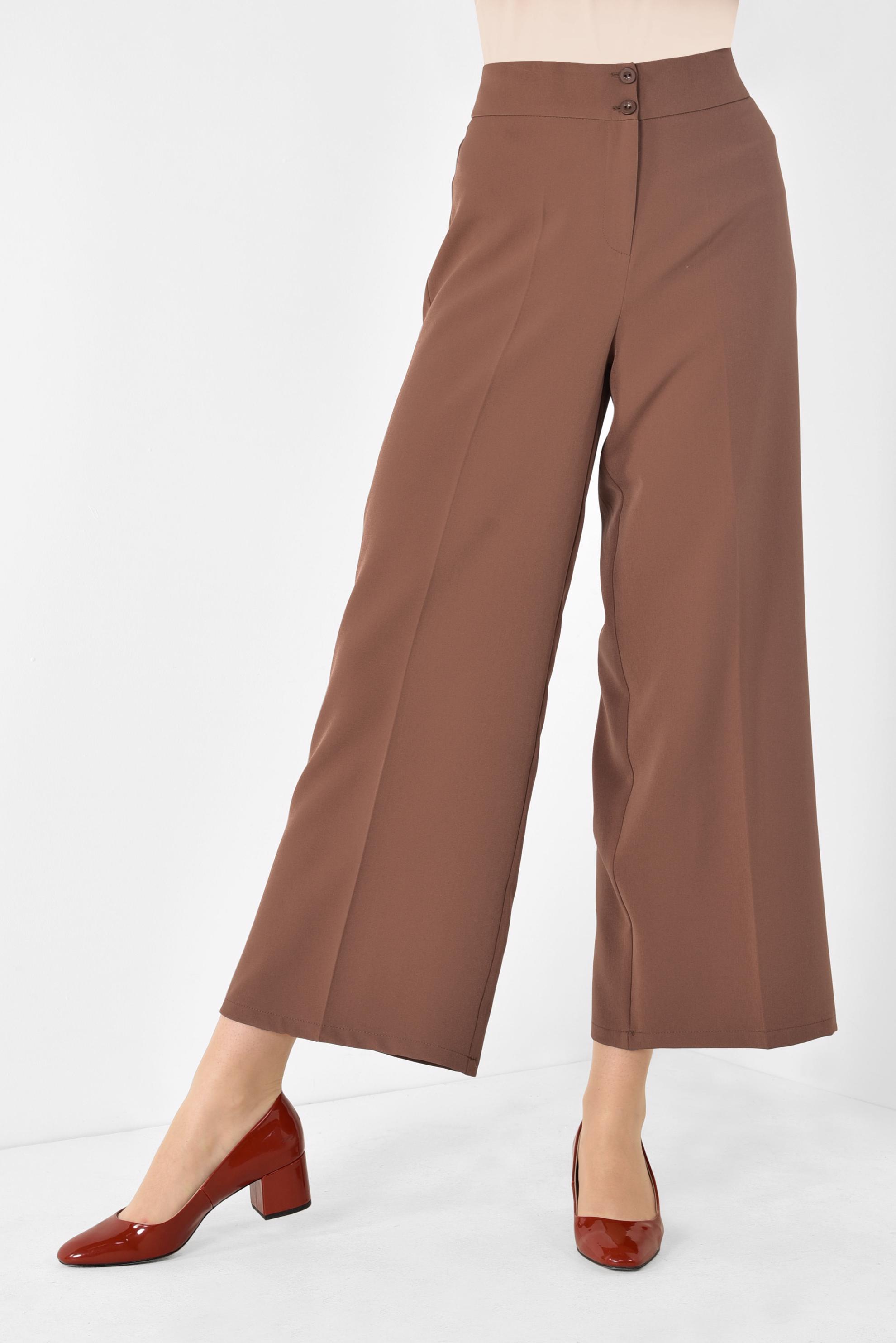 Tesettür giyim TABA BOL KESİM KLASİK PANTOLON 7519 