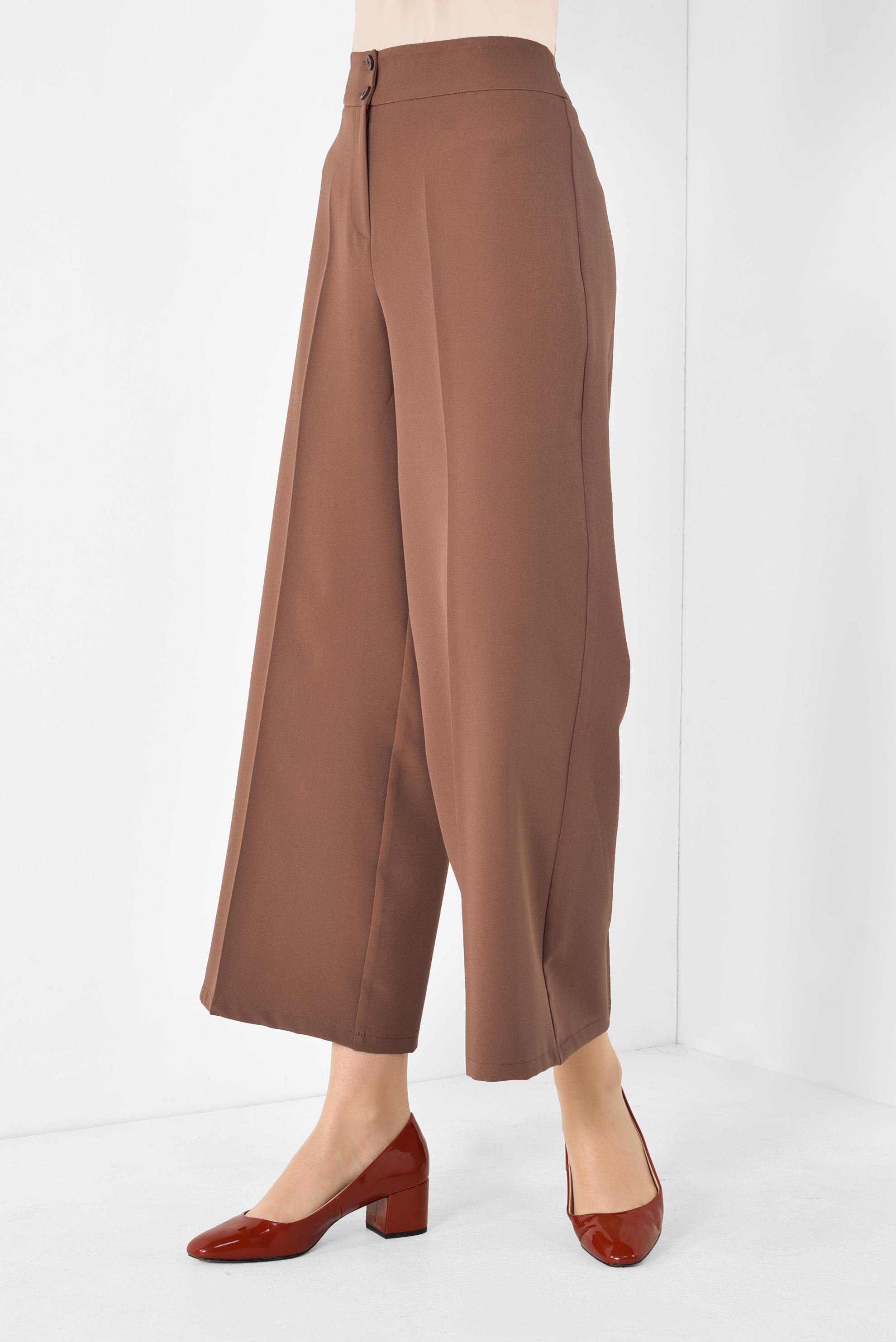 Tesettür giyim TABA BOL KESİM KLASİK PANTOLON 7519 