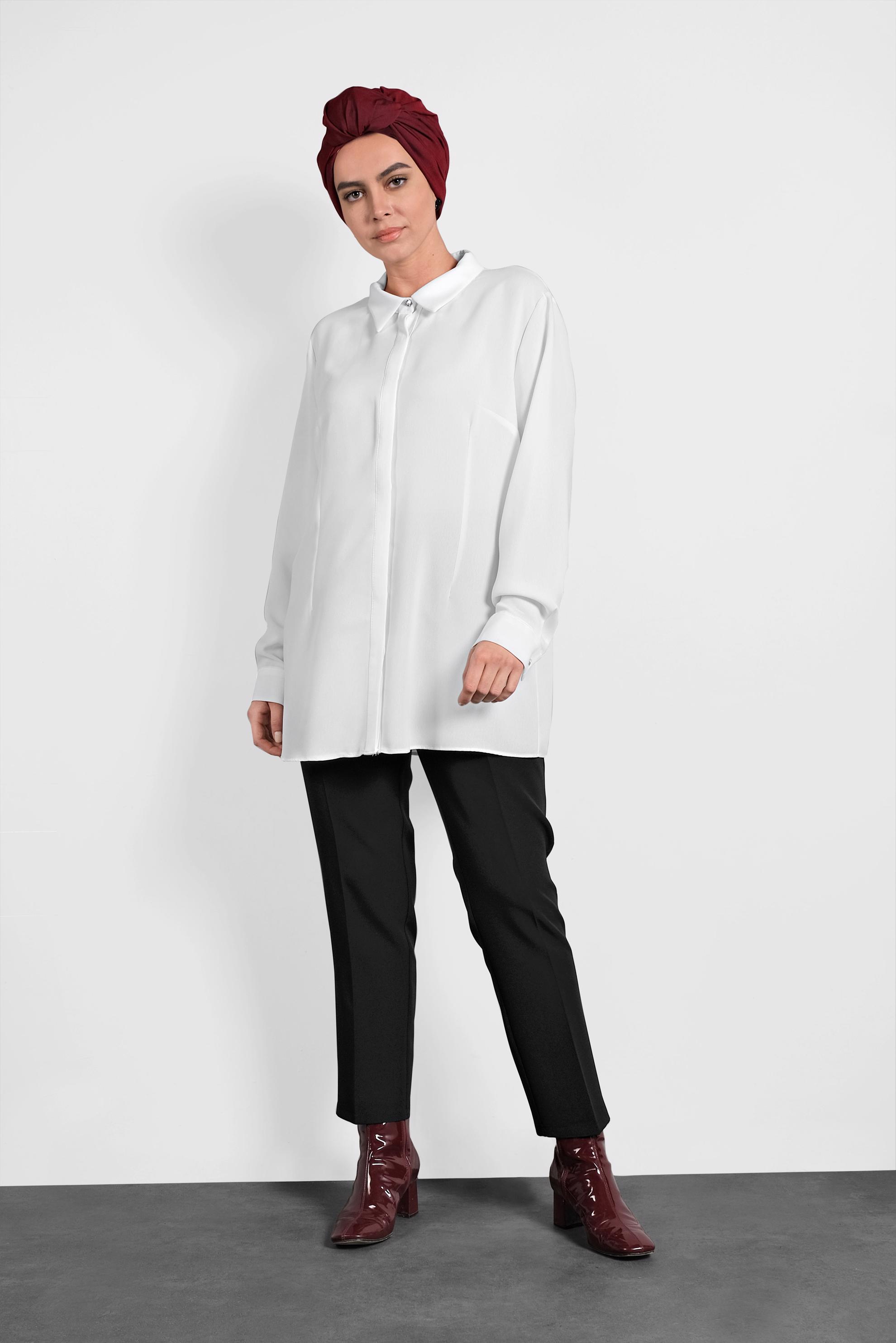 Tesettür giyim SİYAH BÜYÜK BEDEN BORU PAÇA PANTOLON 7520