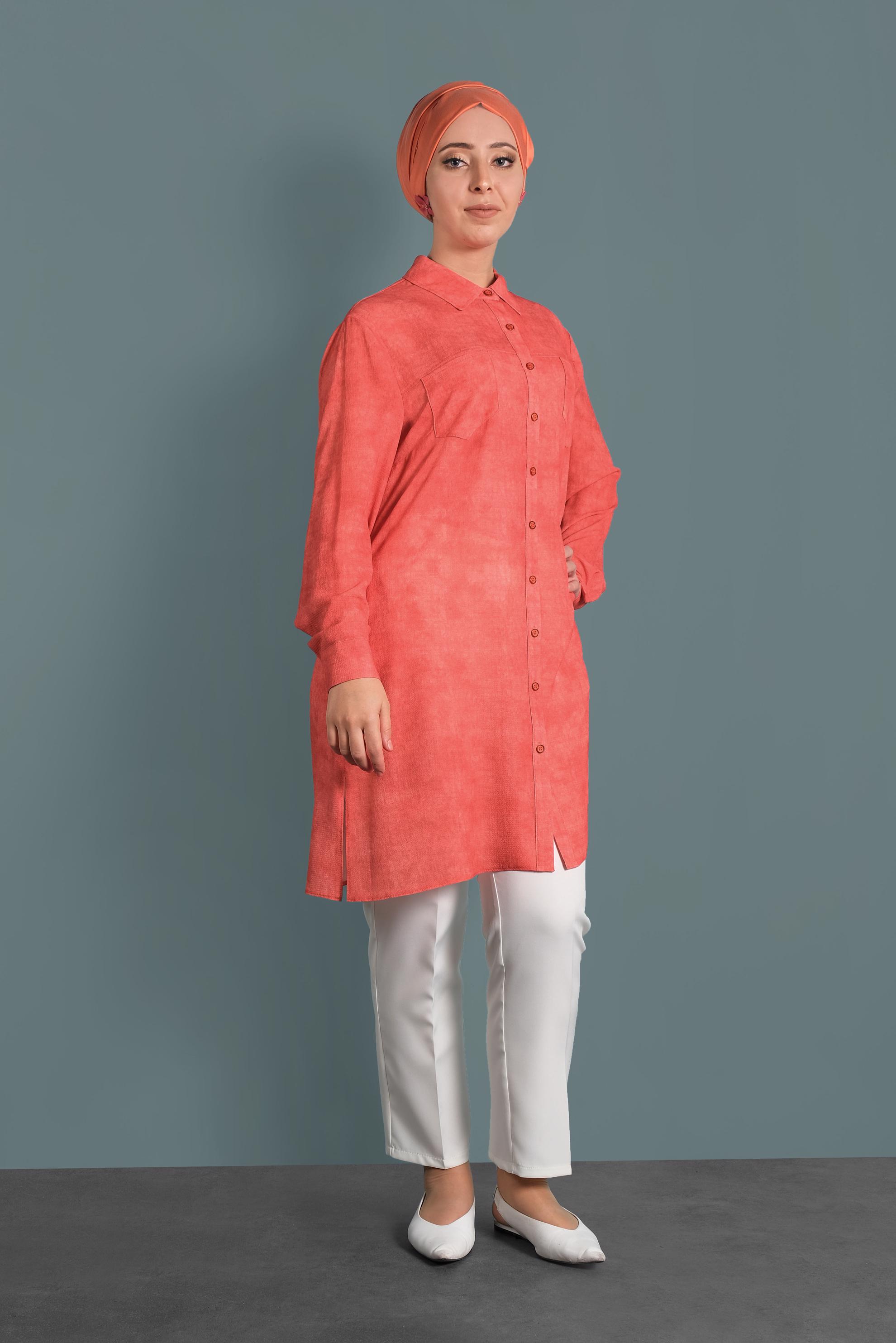 Tesettür giyim BEYAZ BÜYÜK BEDEN BORU PAÇA PANTOLON 7520