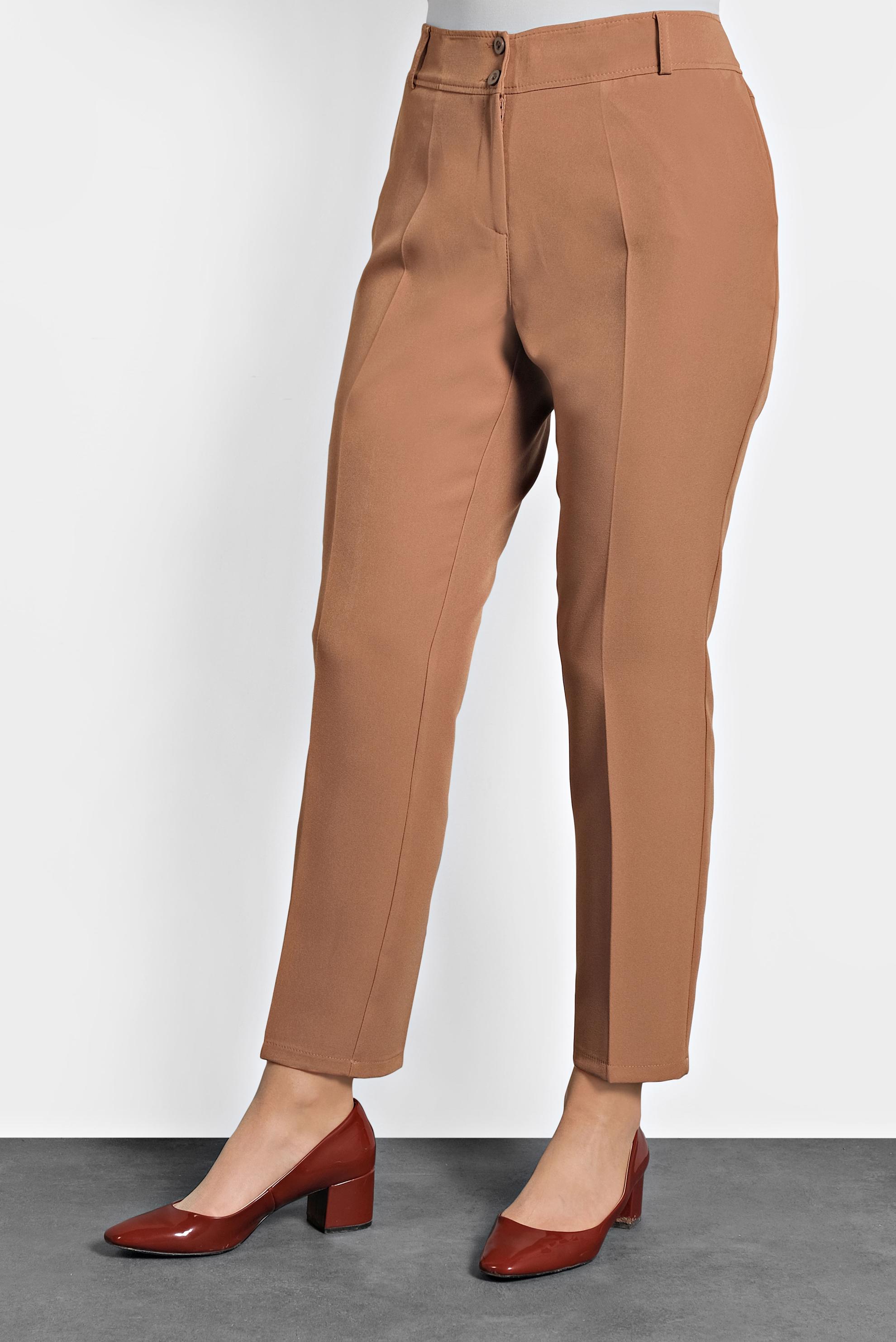 Tesettür giyim TABA BÜYÜK BEDEN BORU PAÇA PANTOLON 7520