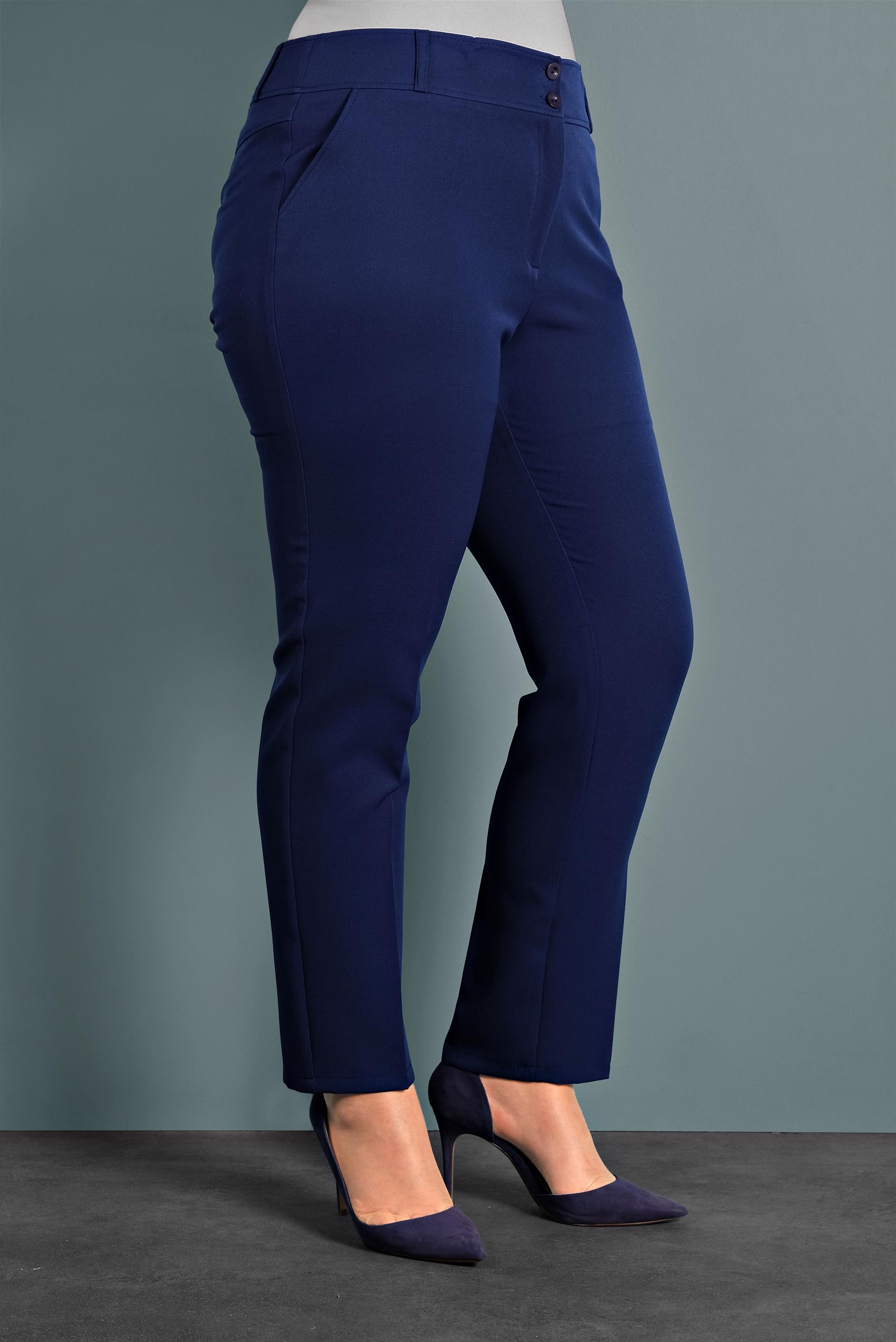 Tesettür giyim LACİVERT BÜYÜK BEDEN BORU PAÇA PANTOLON 7520