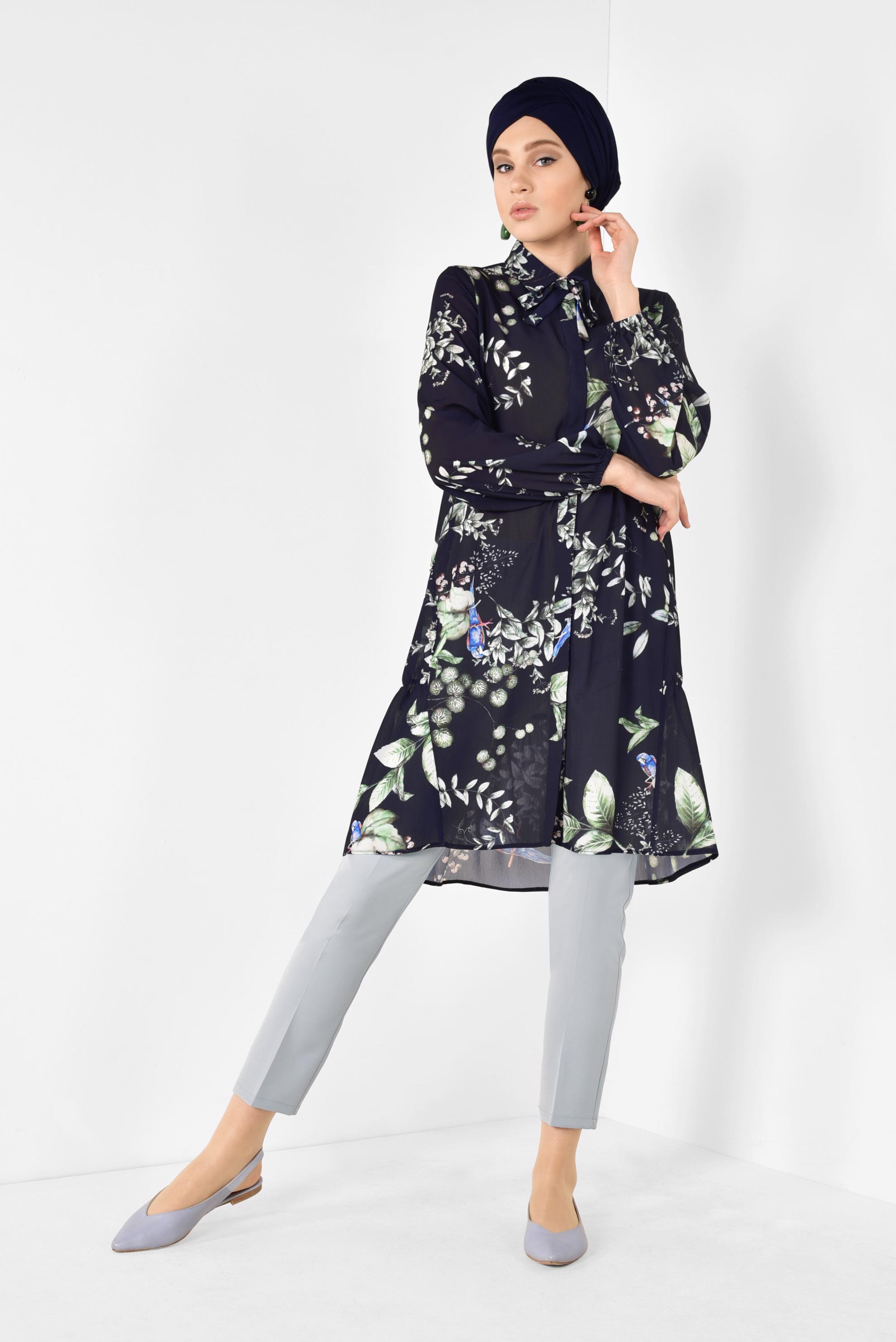 Tesettür giyim GRİ CEPLİ KLASİK PANTOLON 7521