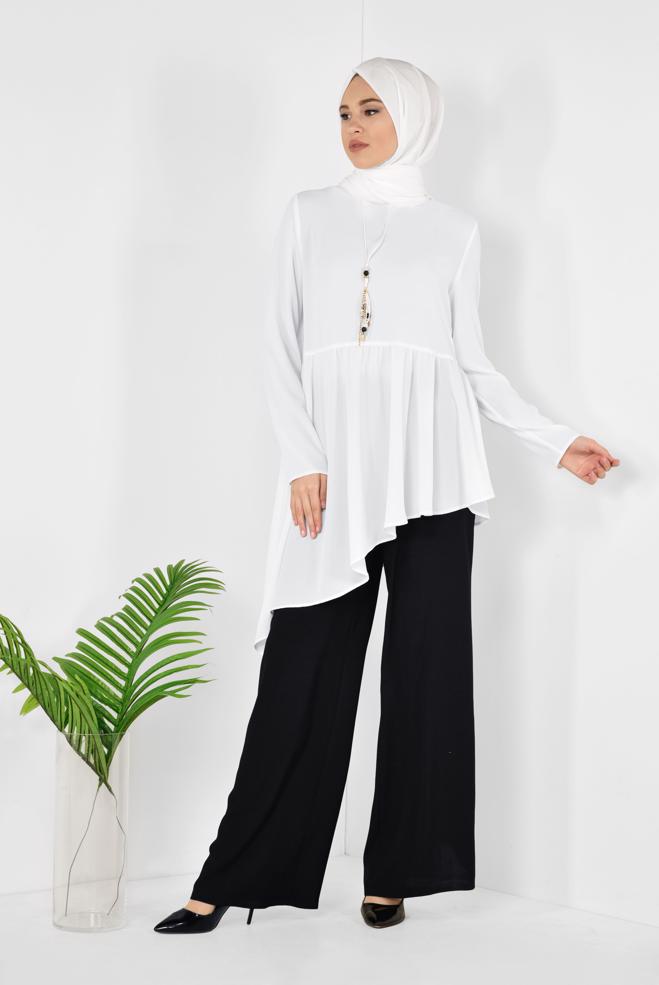 Tesettür giyim  CEPLİ GENİŞ PAÇA PANTOLON 7524 - ALVİNA