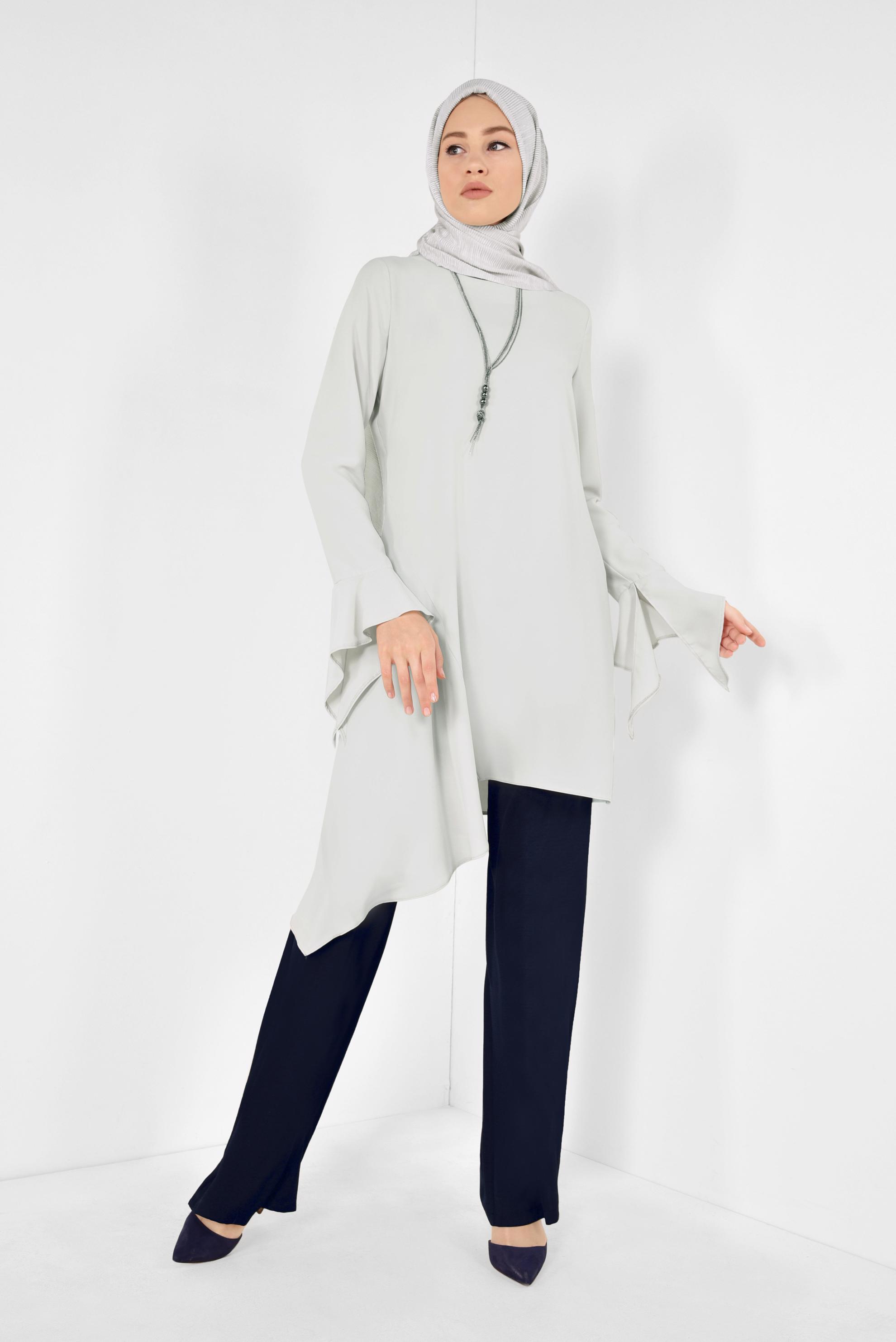 Tesettür giyim LACİVERT CEPLİ GENİŞ PAÇA PANTOLON 7524