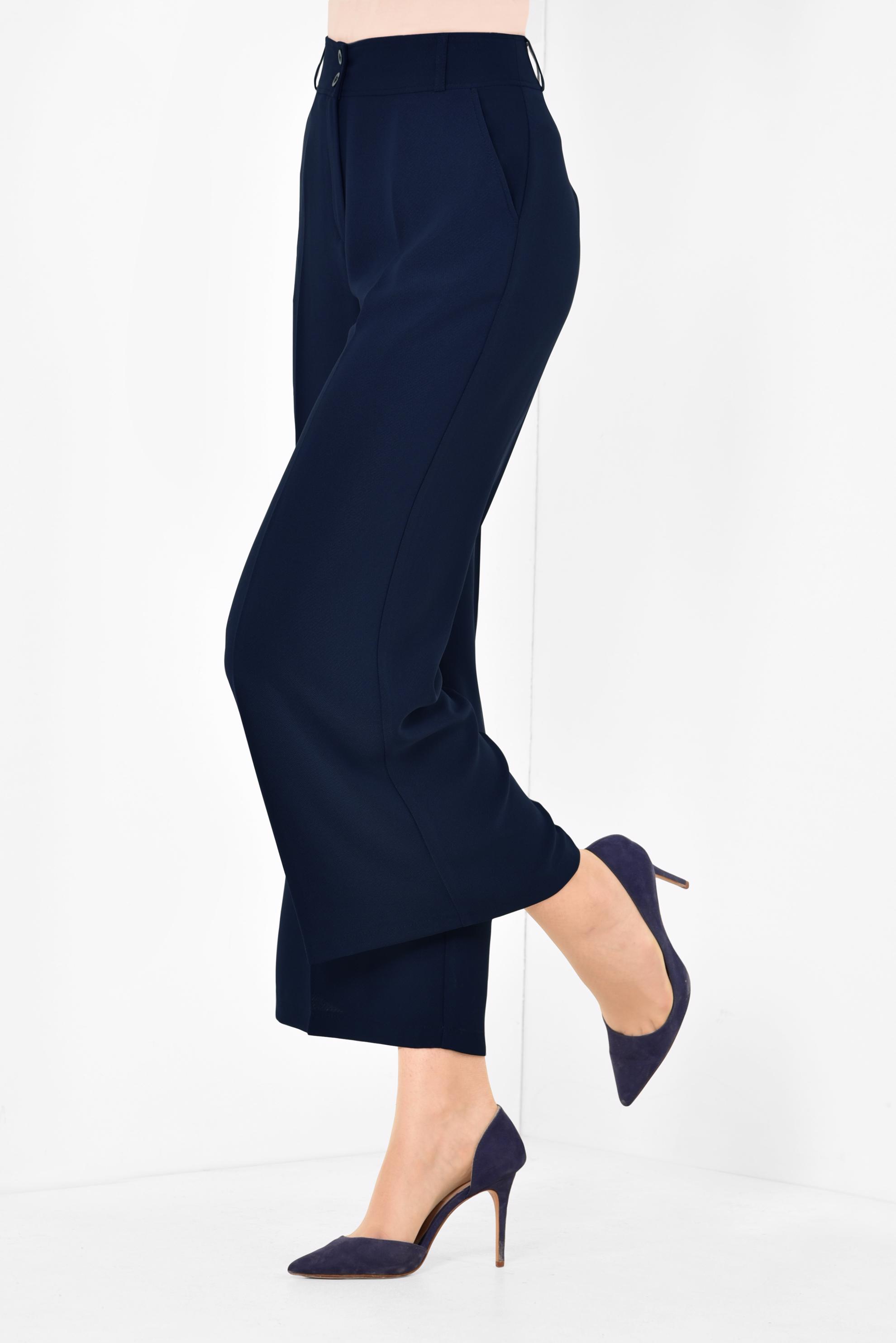 Tesettür giyim LACİVERT BOL KESİM PANTOLON 7525 