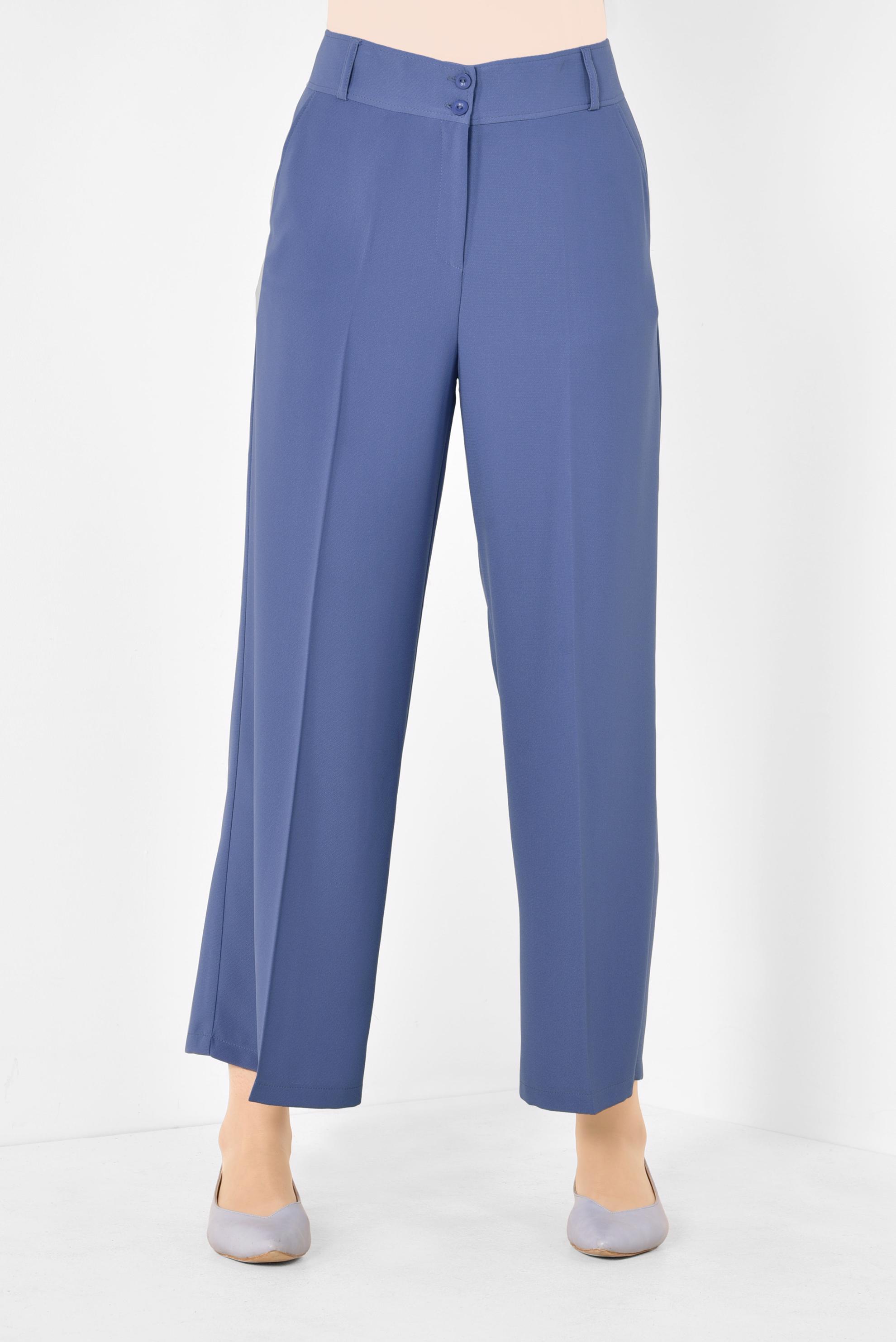 Tesettür giyim LACİVERT BOL KESİM PANTOLON 7525 