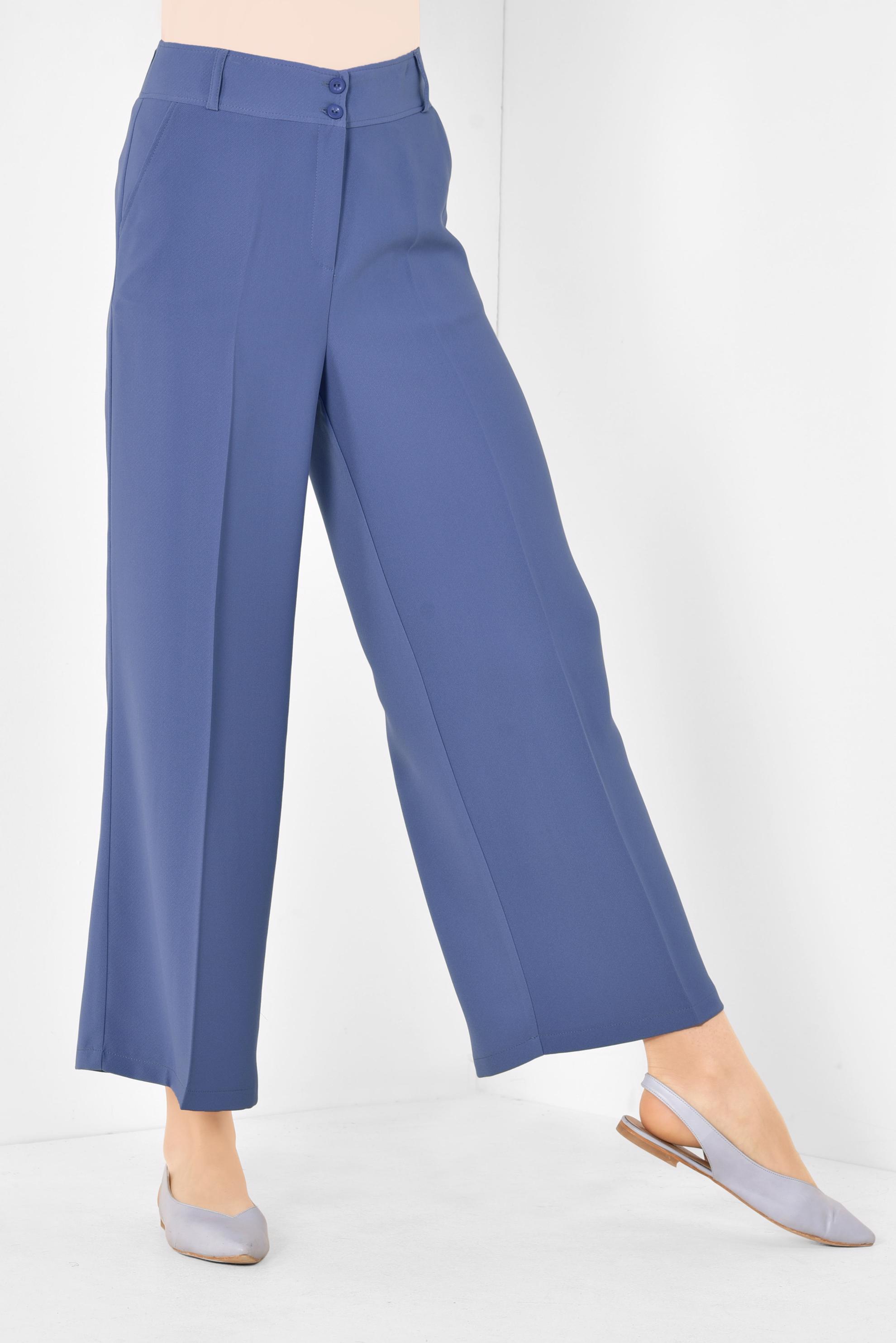 Tesettür giyim LACİVERT BOL KESİM PANTOLON 7525 