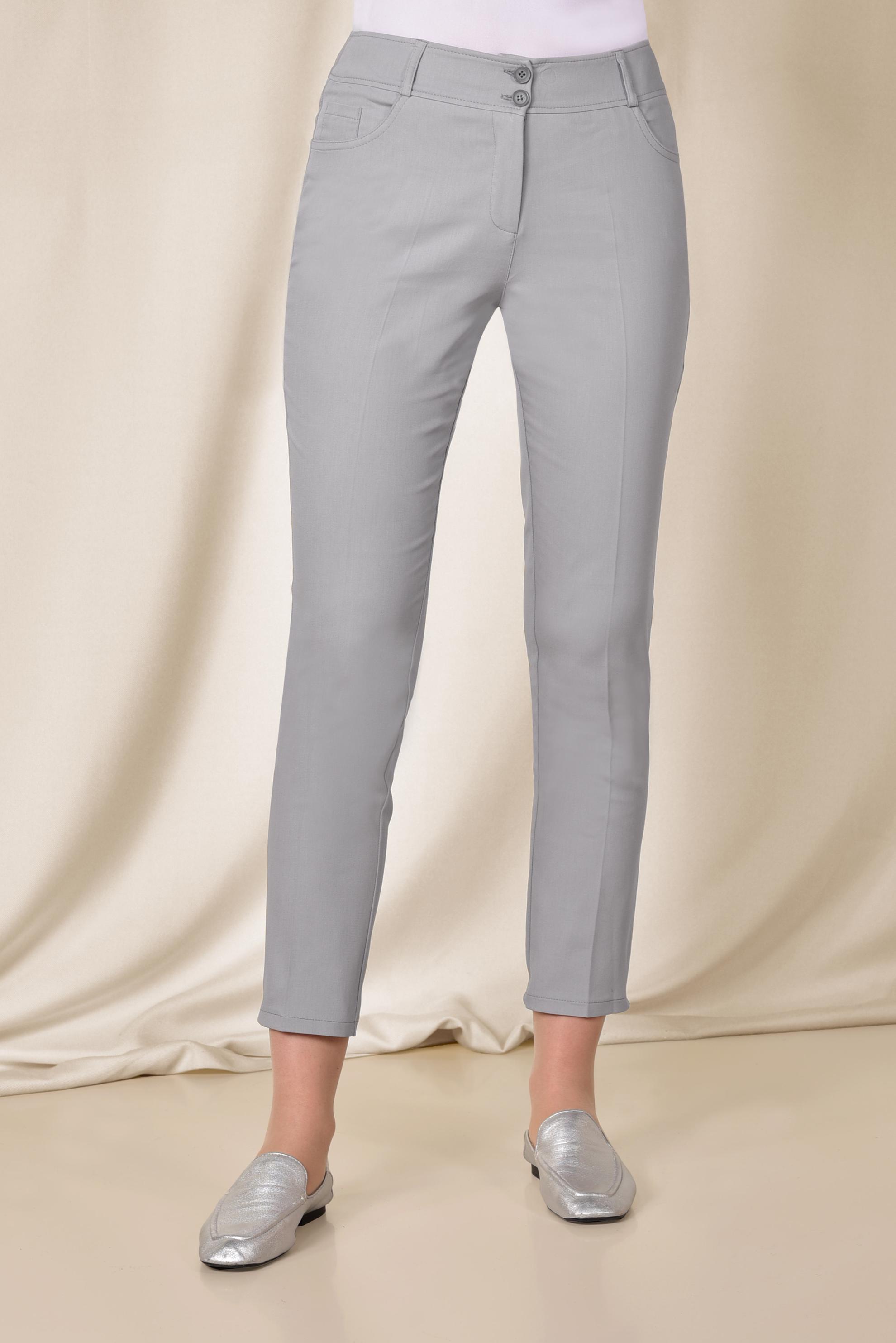 Tesettür giyim GRİ CEPLİ PAMUKLU YÜKSEK BEL PANTOLON 7526