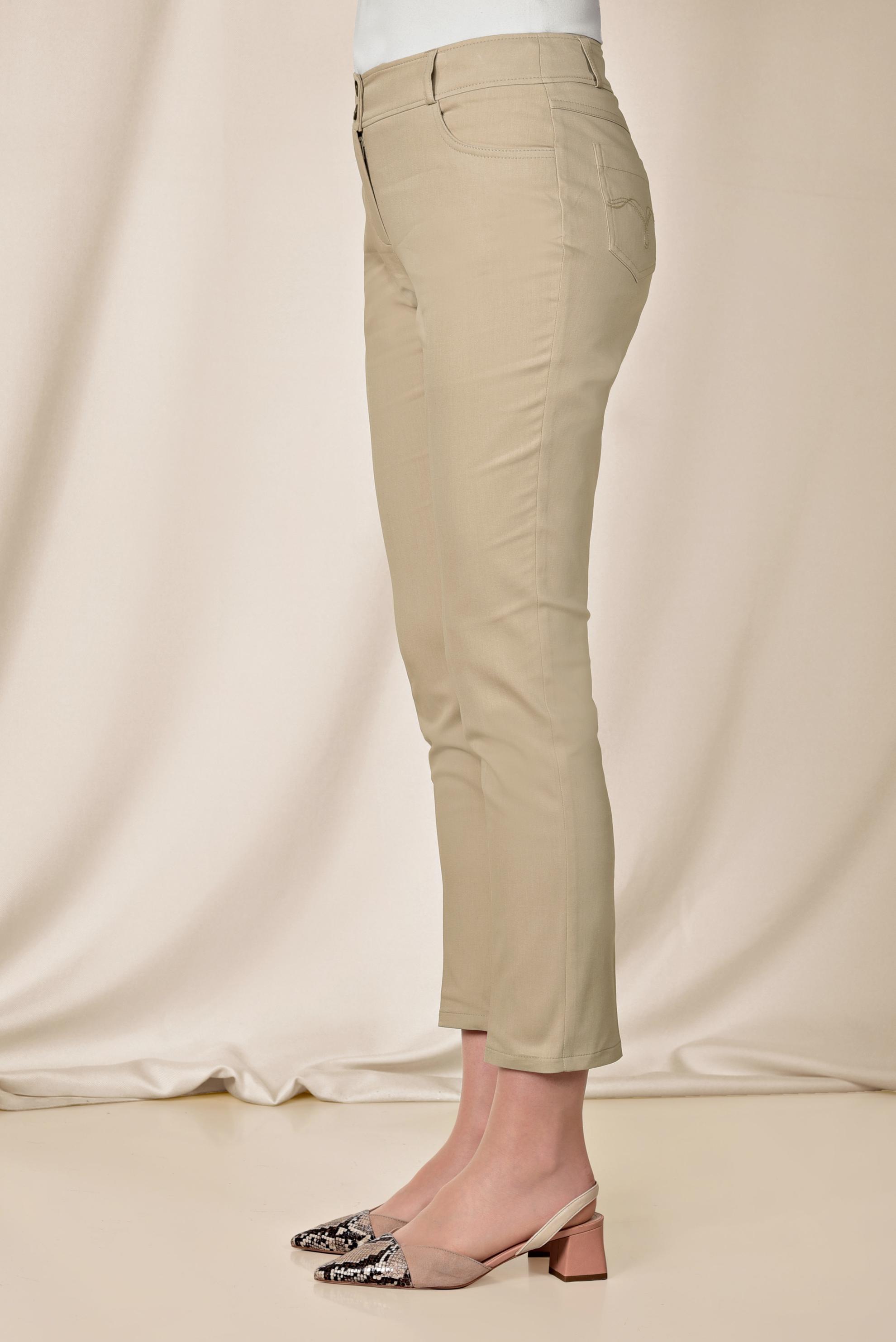 Tesettür giyim KAHVE CEPLİ PAMUKLU YÜKSEK BEL PANTOLON 7526