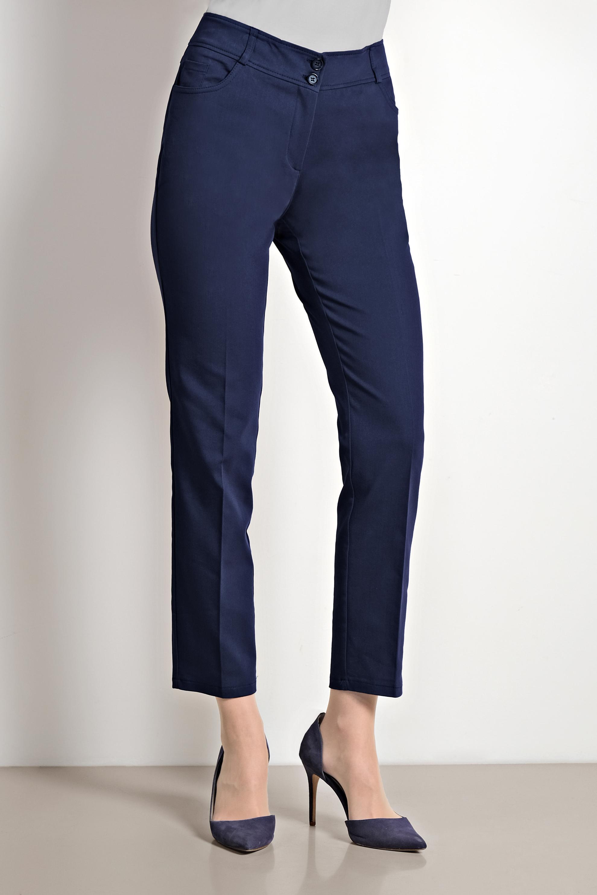 Tesettür giyim LACİVERT CEPLİ PAMUKLU YÜKSEK BEL PANTOLON 7526