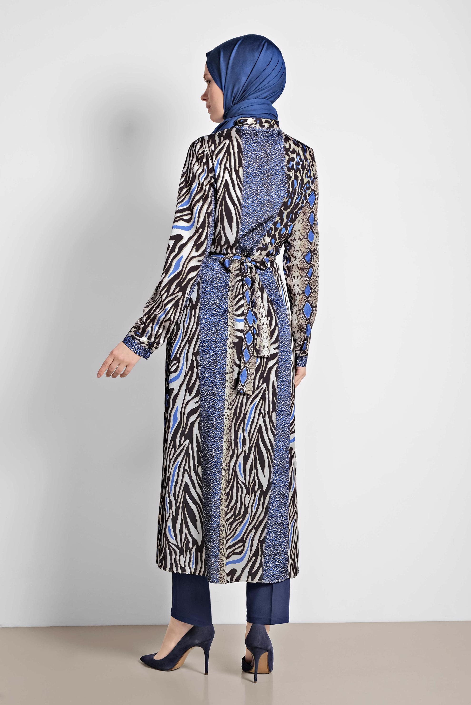 Tesettür giyim LACİVERT CEPLİ PAMUKLU YÜKSEK BEL PANTOLON 7526