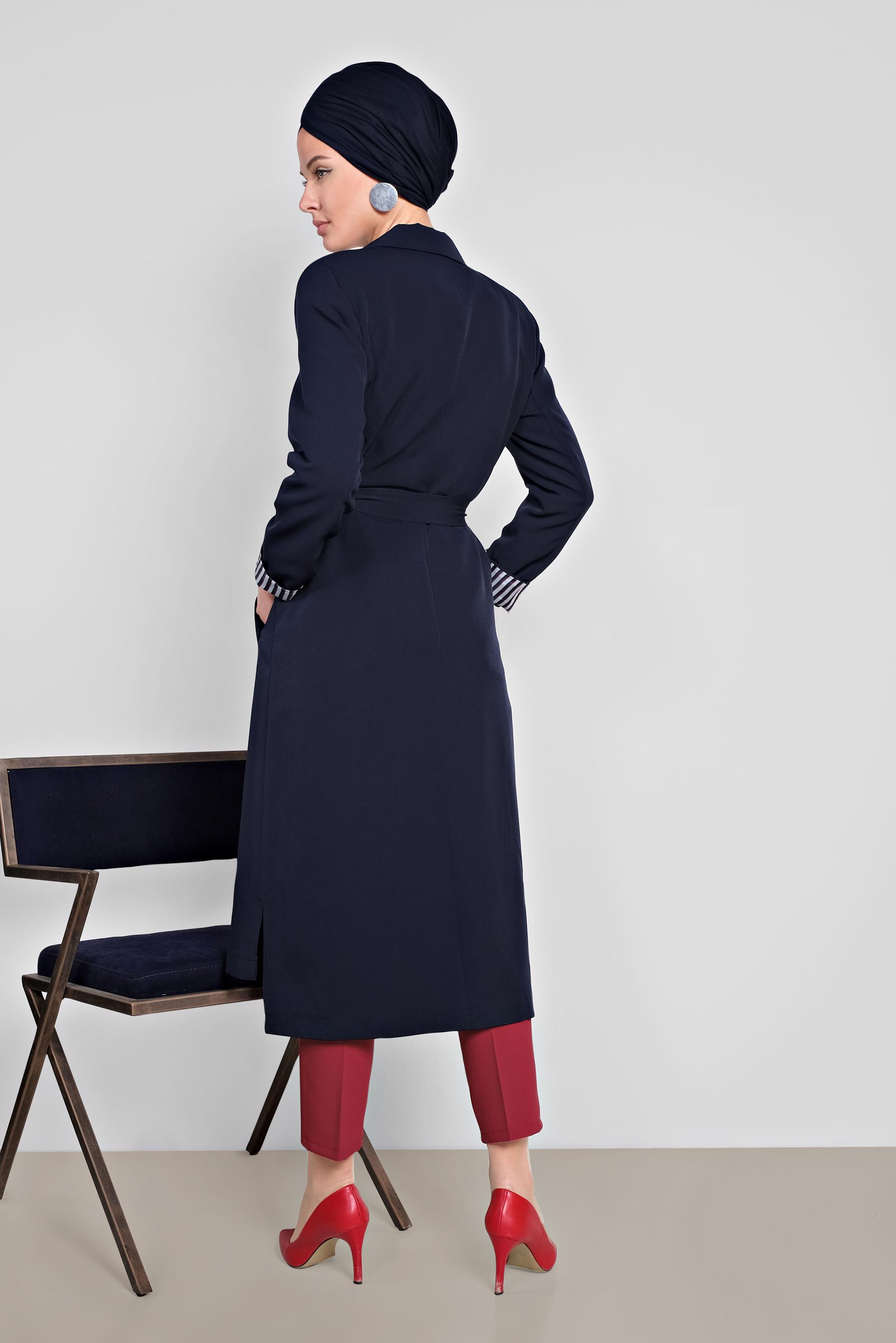 Tesettür giyim KIRMIZI DAR PAÇA KLASİK PANTOLON 7527 