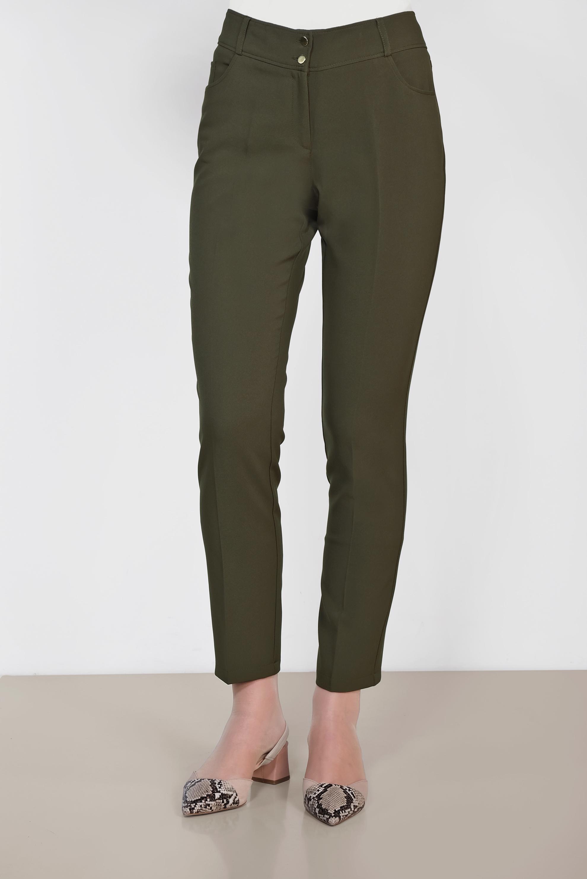 Tesettür giyim HAKİ DAR PAÇA KLASİK PANTOLON 7527 